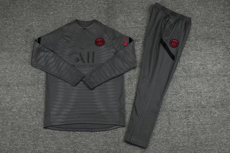 21/22 PSG Kids Grey Sweater Tracksuit Player Version Thai Quality - leoleo123123