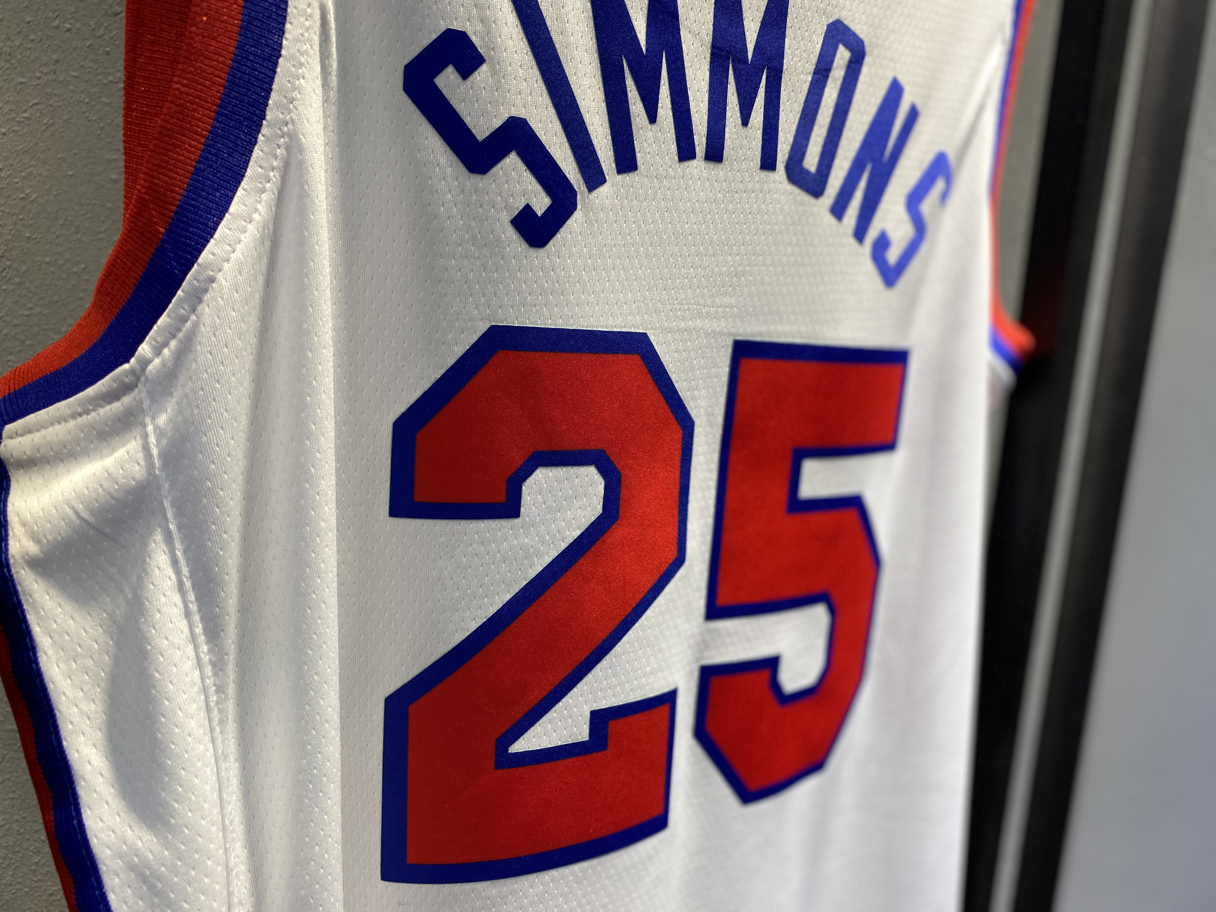 NBA Men Philadelphia 76ers 19-20 Season White #25 SIMMONS Jersey High Quality Name and Number Print - leoleo123123