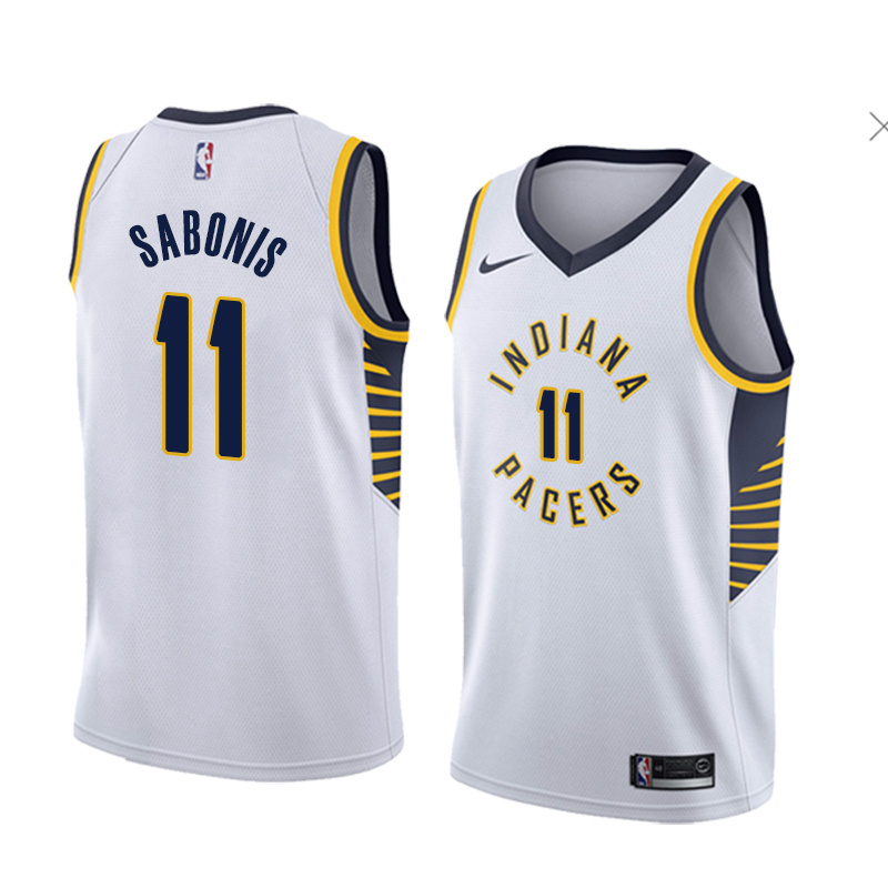 NBA Men Indiana Pacers White #11 SABONIS Jersey High Quality Name and Number Print - leoleo123123