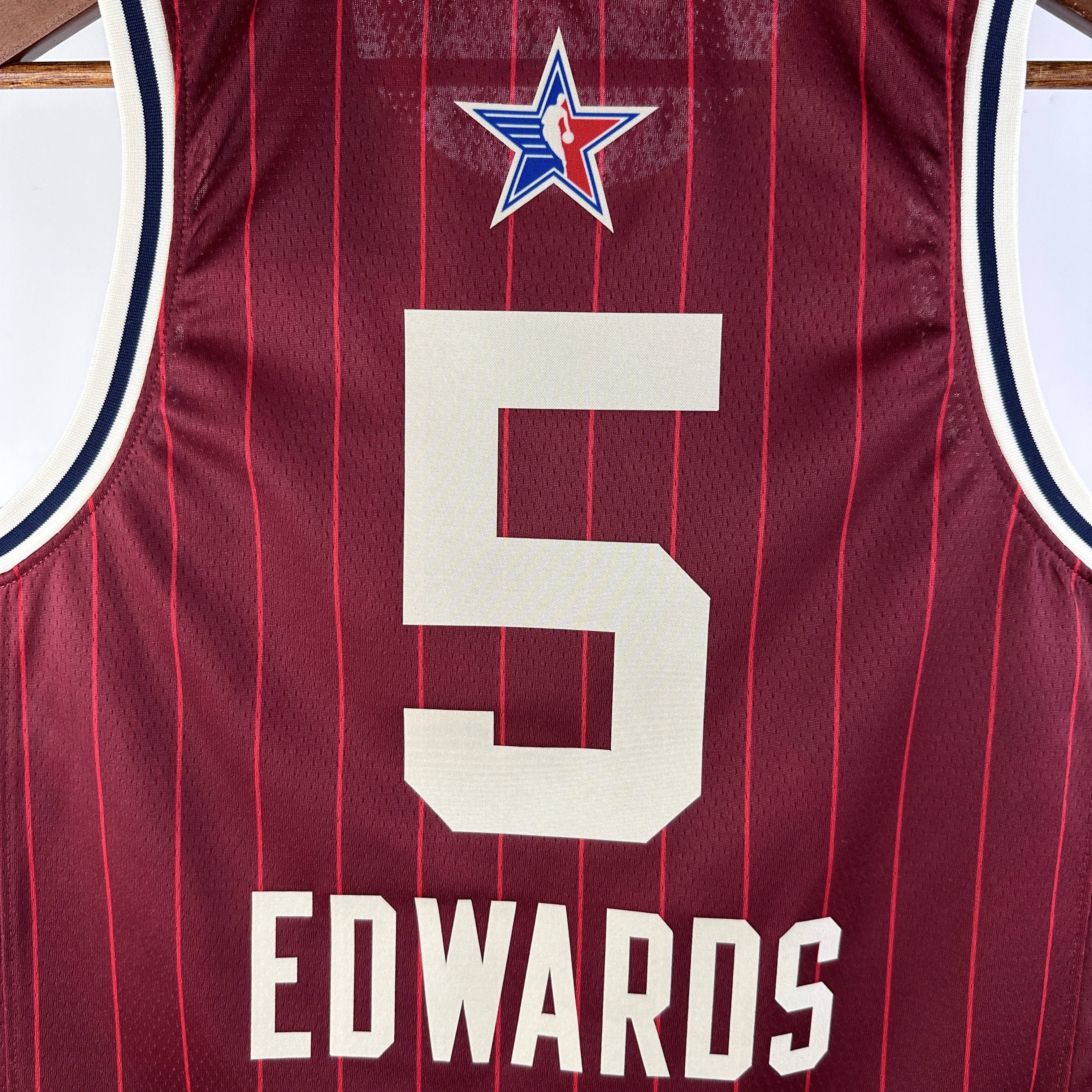 NBA Men 2024 Los Angeles Lakers All Stars Red #5 EDWARDS Jersey High Quality Name and Number Print - leoleo123123