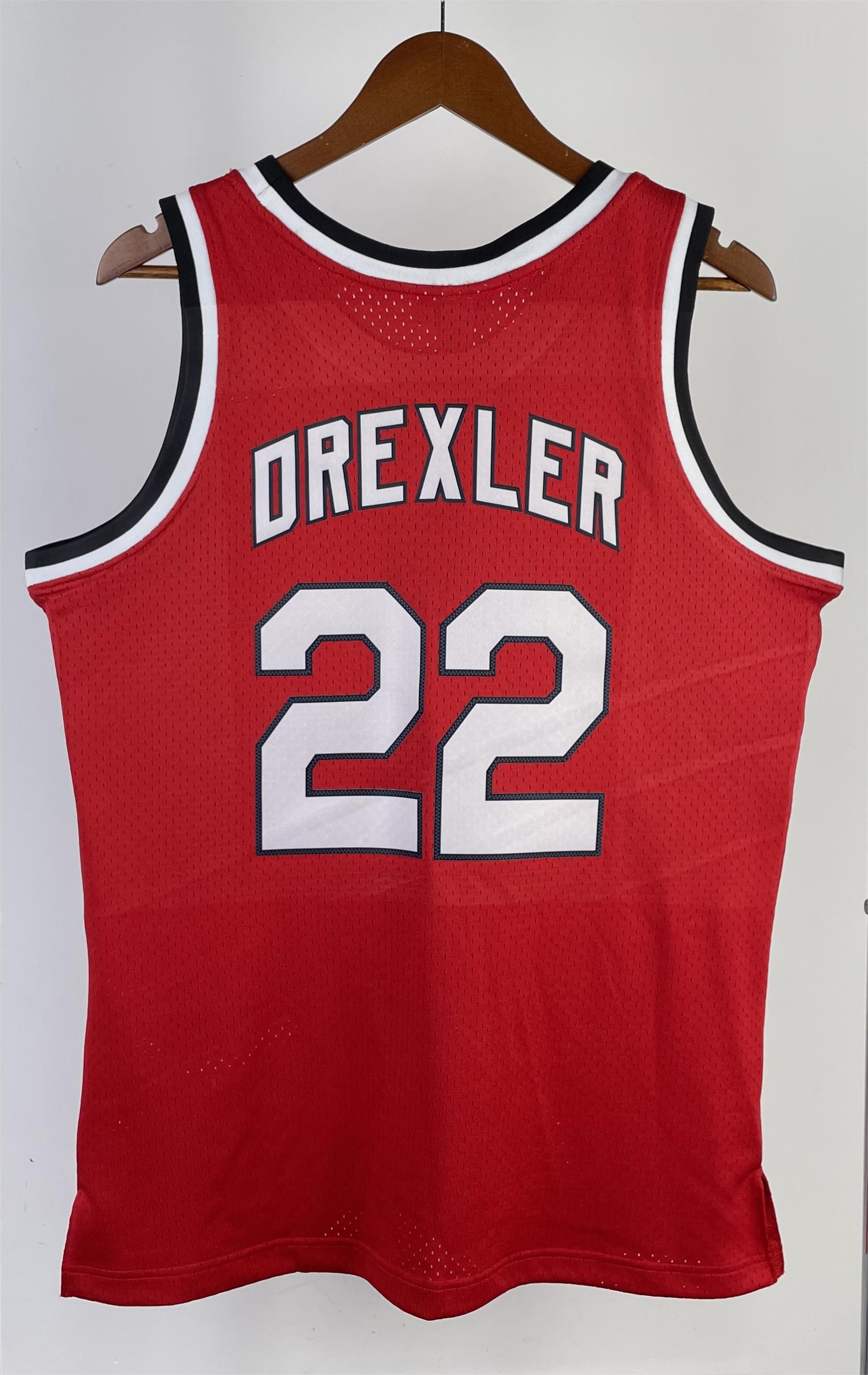 NBA 1983-84 Portland Trail Blazers Retro Red #22 DREXLER Jersey High Quality Name and Number Print - leoleo123123