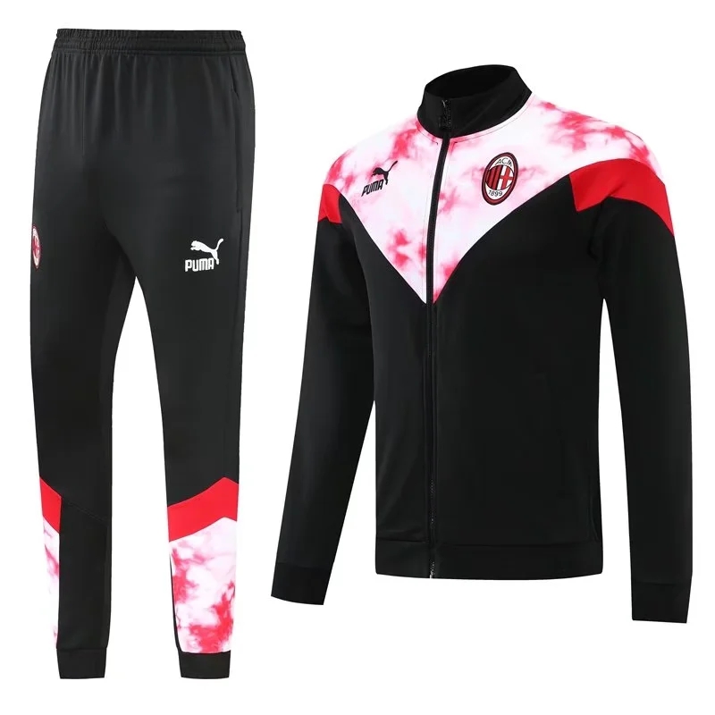 22-23 Ac Milan Black with White Jacket Tracksuit Thai Quality - leoleo123123