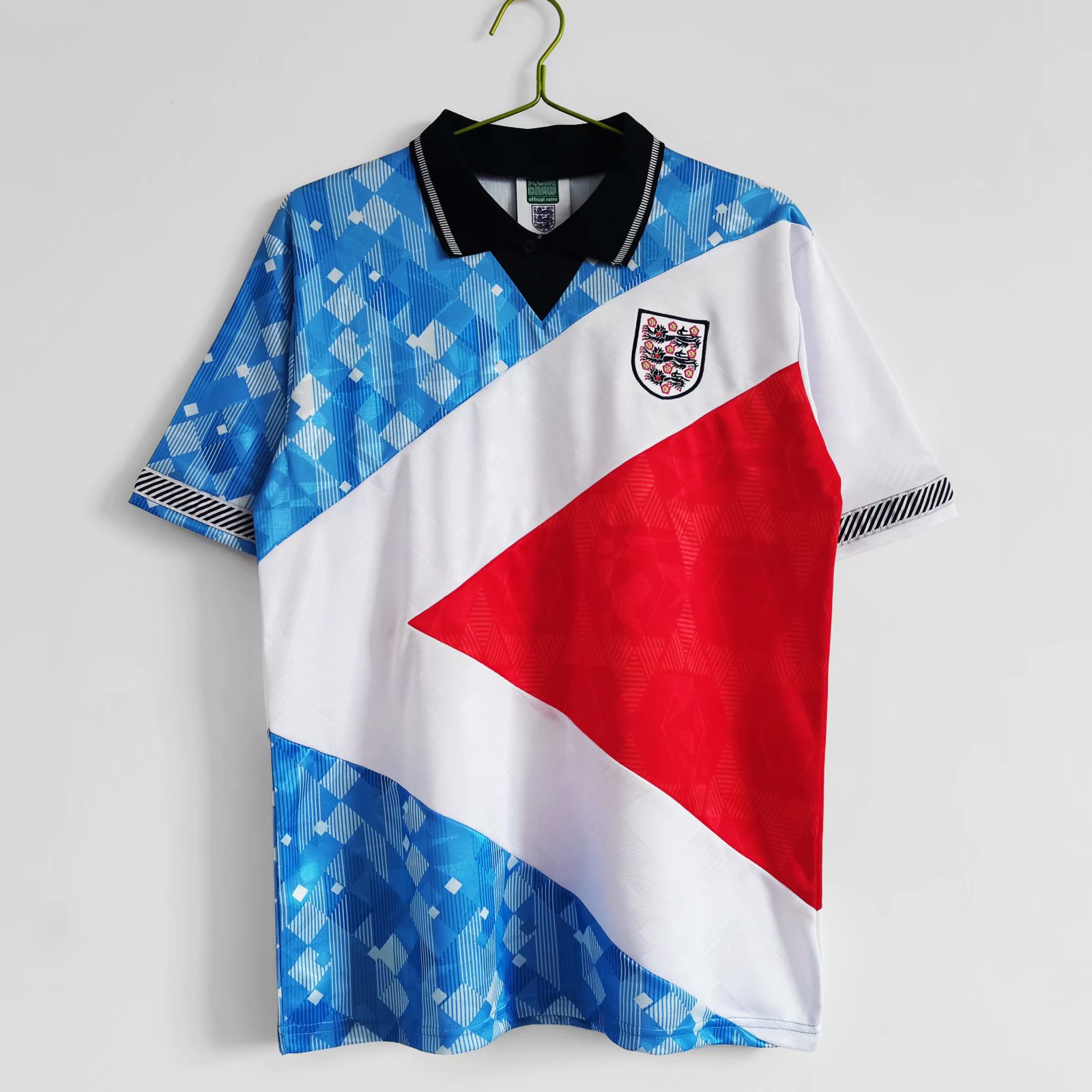 1990 England Red White Blue Retro Jersey - leoleo123123