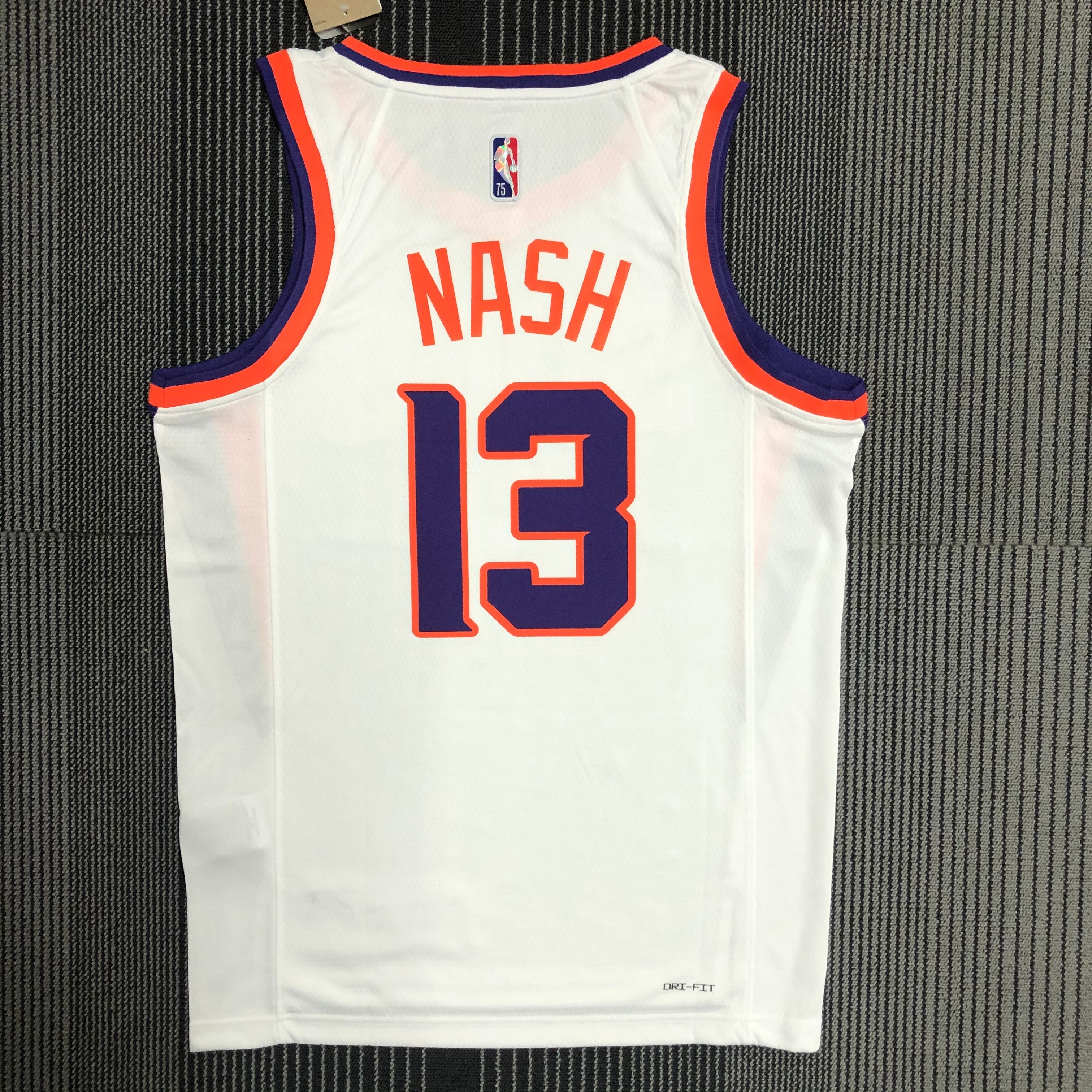 NBA Men 75 Anniversary Phoenix Suns White #13 NASH Jersey High Quality Name and Number Print - leoleo123123