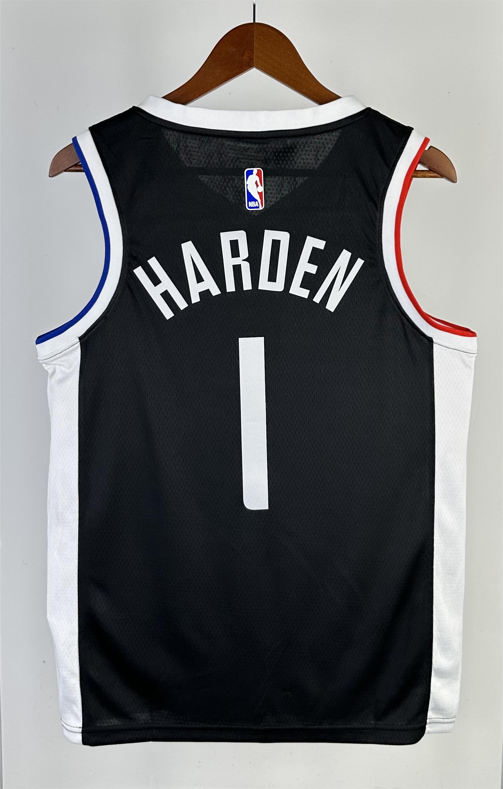 NBA Season 20-21 Men Los Angeles Clippers in Latin Black City #1 HARDEN Jersey High Quality Name and Number Print - leoleo123123