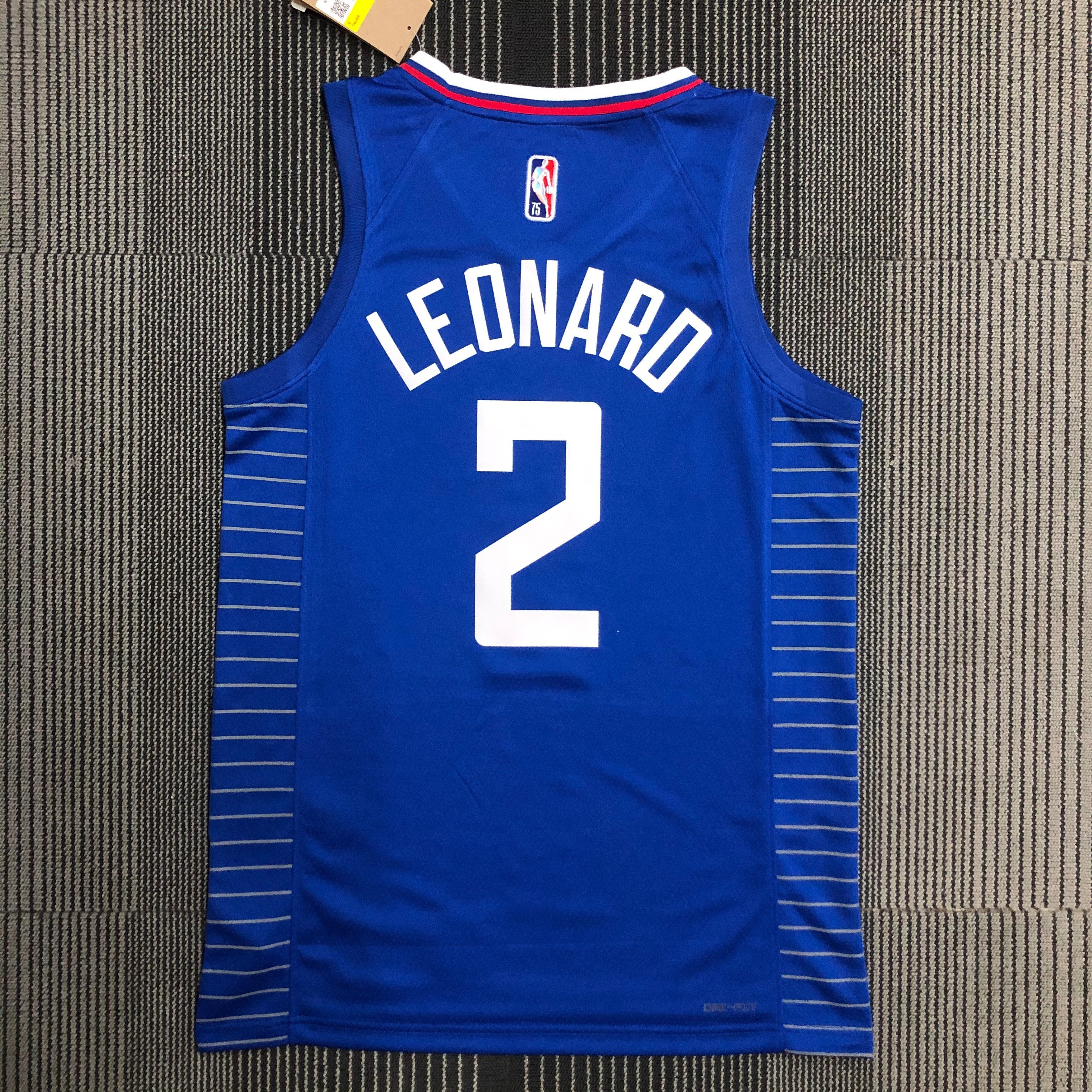 NBA Men 75th Anniversary Los Angeles Clippers Blue #2 LEONARD Jersey High Quality Name and Number Print - leoleo123123