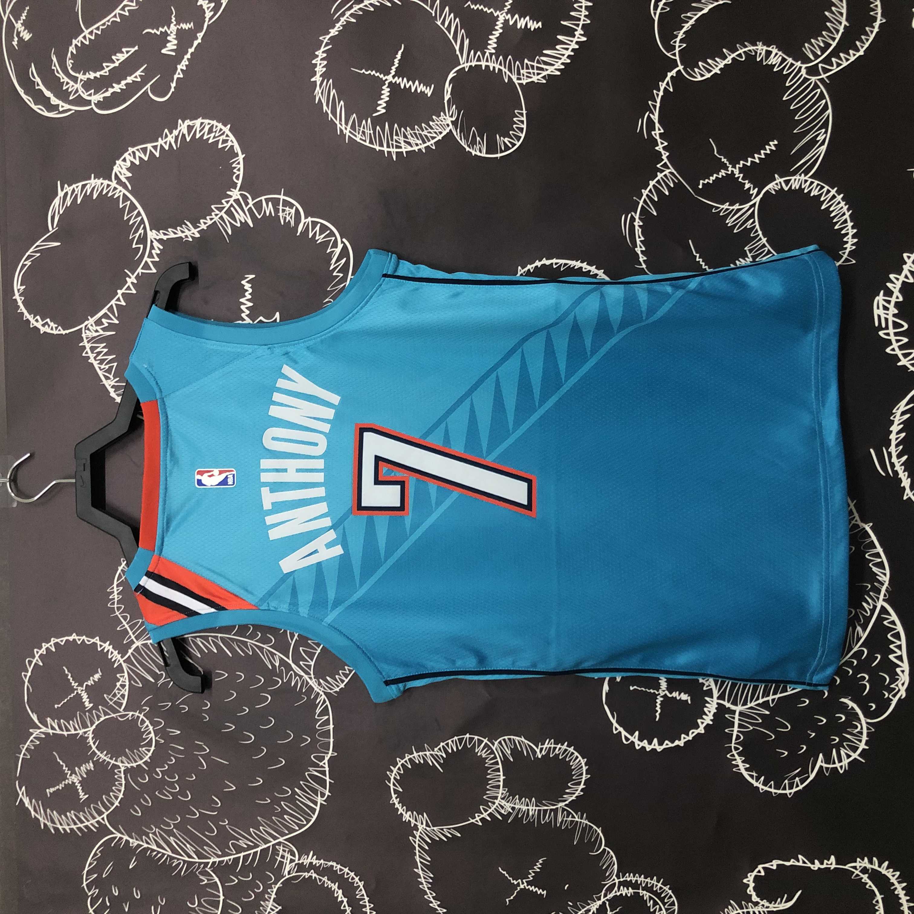 NBA Men Oklahoma City Thunder City Version Blue #7 ANTHONY Jersey High Quality Name and Number Print - leoleo123123