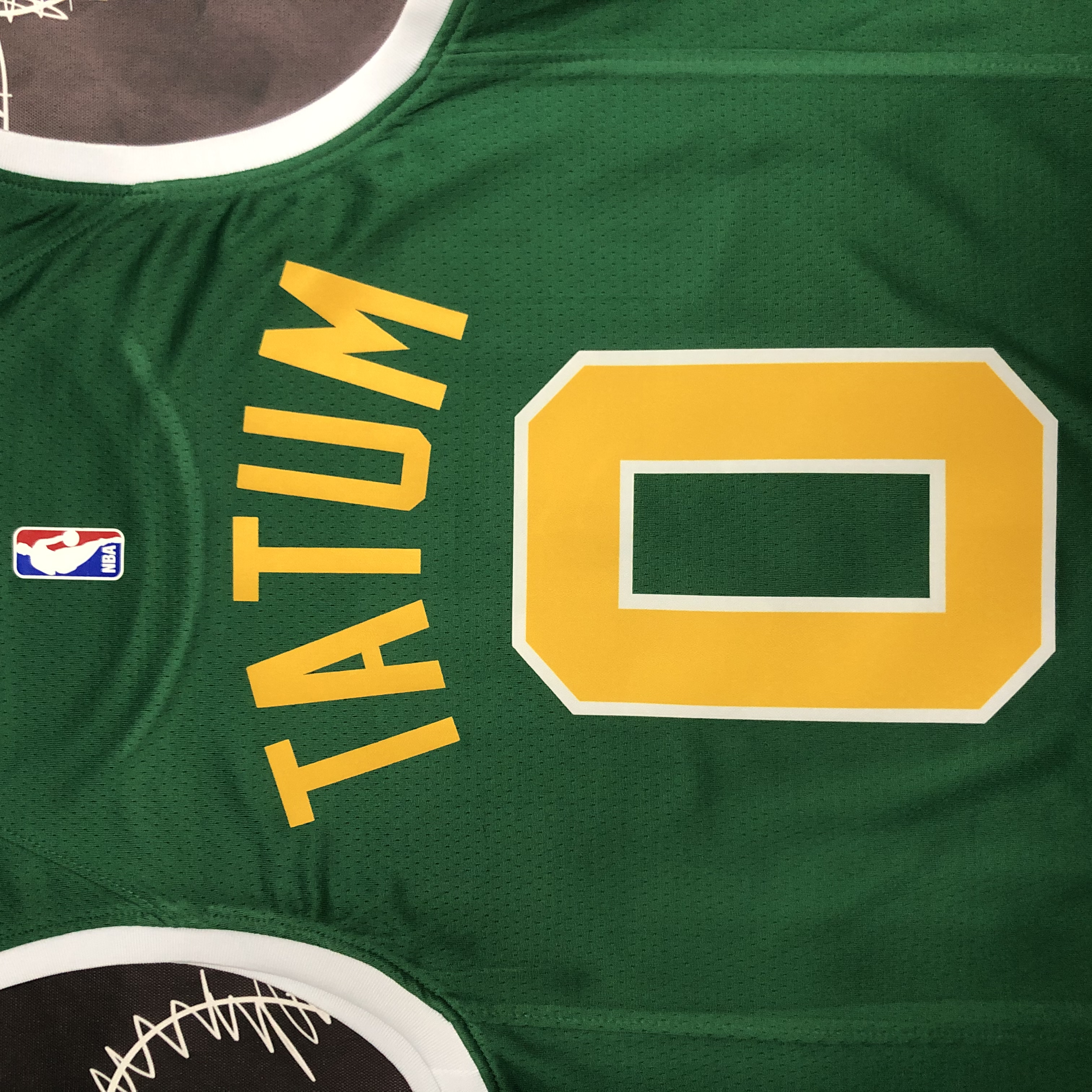NBA Men Boston Celtics Green with Gold Name #0 TATUM Jersey High Quality Name and Number Print - leoleo123123