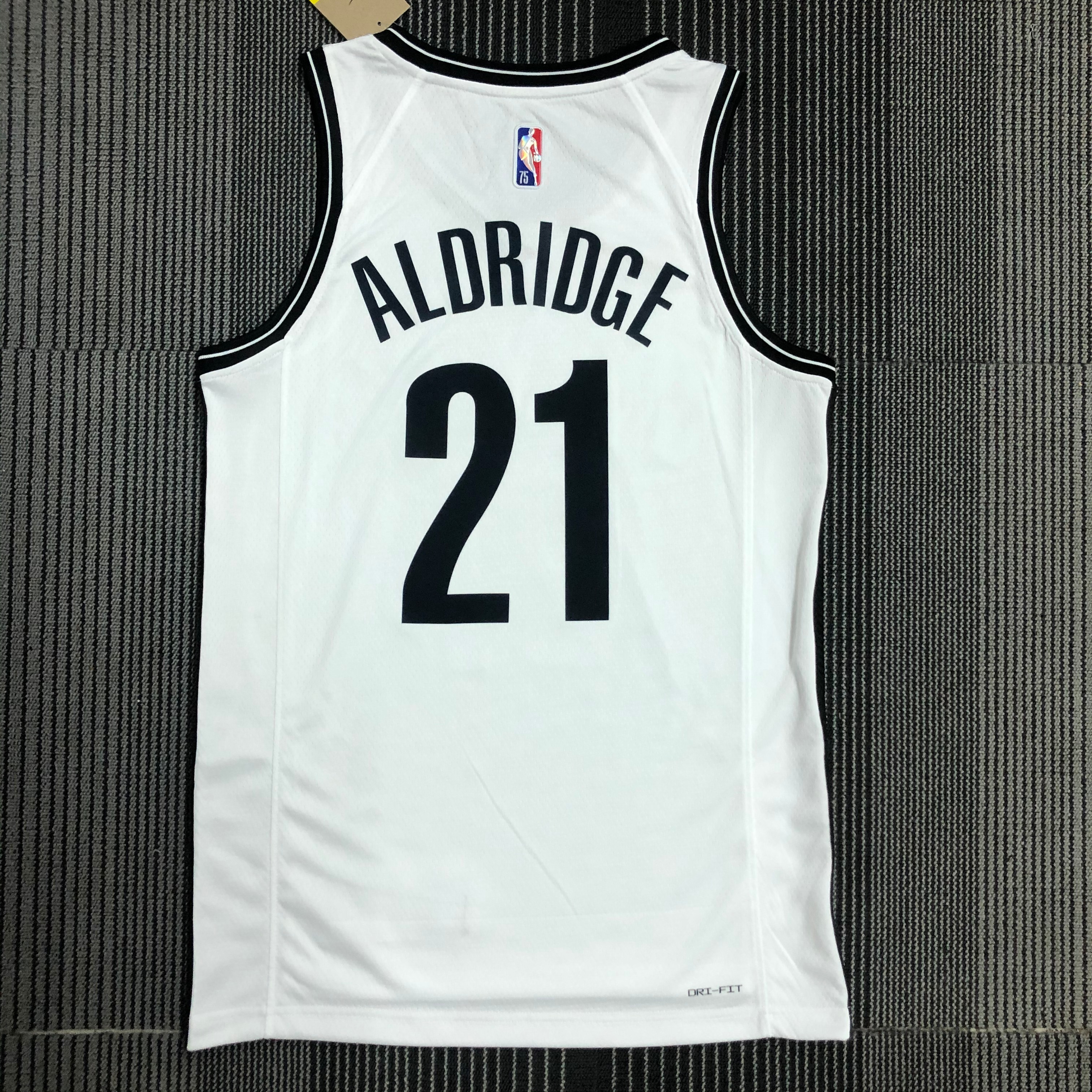 NBA Men 75th Anniversary Brooklyn Nets White #21 ALDRIDGE Jersey High Quality Name and Number Print - leoleo123123
