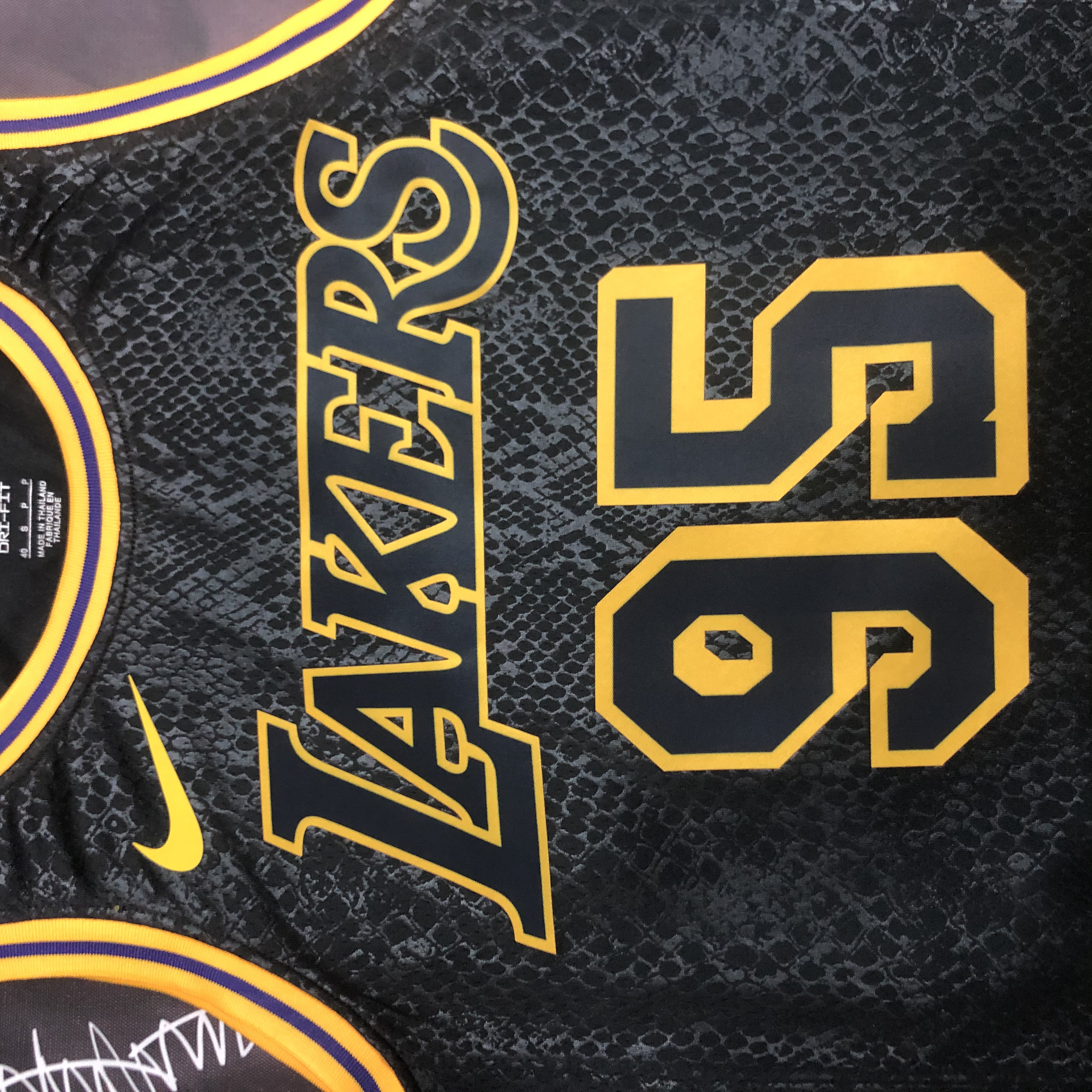 NBA Men Los Angeles Lakers Black #95 TOSCANO Round Neck Jersey High Quality Name and Number Print - leoleo123123