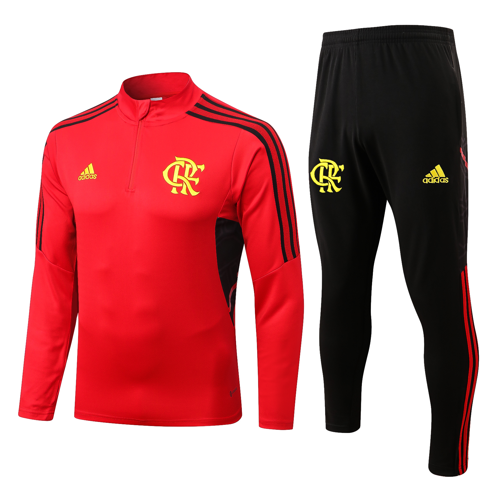 22-23 Flamengo Red with Zipper Sweater Tracksuit Thai Quality - leoleo123123
