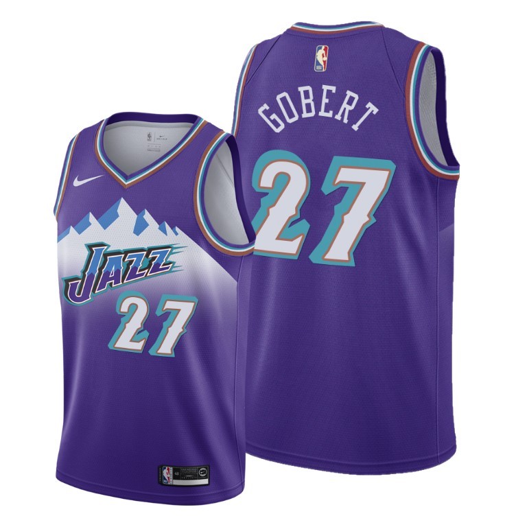 NBA Men Utah Jazz Purple Snow Mountain #27 GOBERT Jersey High Quality Name and Number Print - leoleo123123