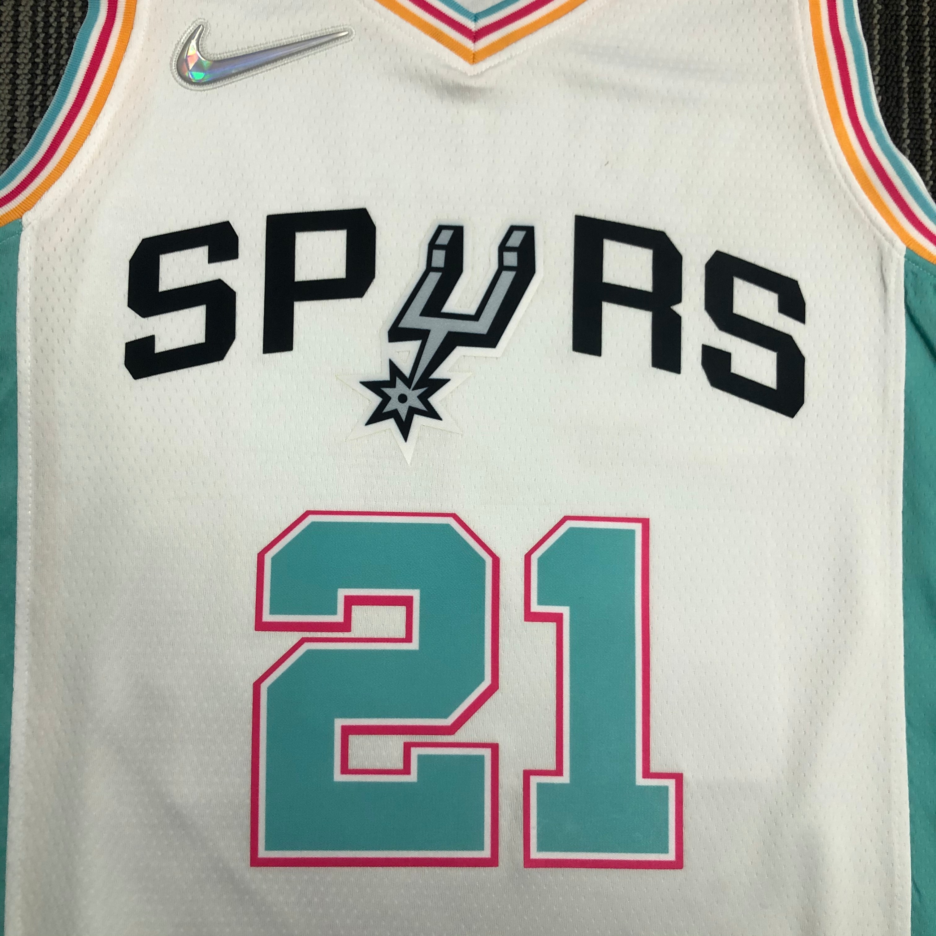 NBA Men 75th Anniversary Season 2022 San Antonio Spurs White #21 DUNCAN Jersey High Quality Name and Number Print - leoleo123123