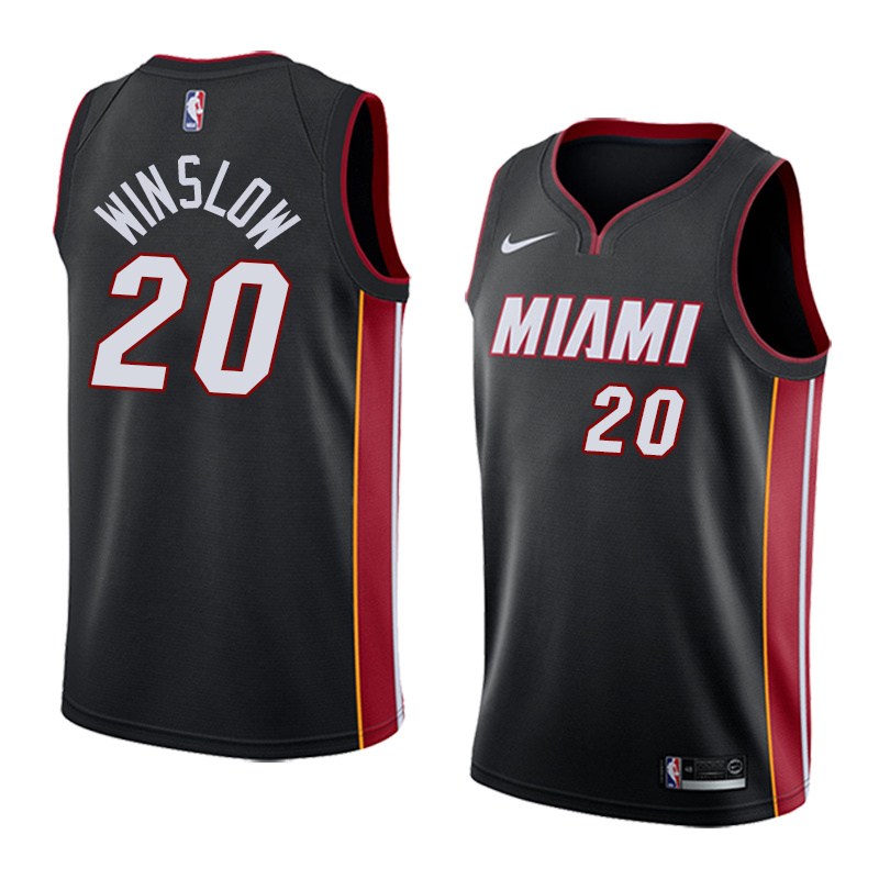 NBA Men Miami Heat Black #20 WINSLOW Jersey High Quality Name and Number Print - leoleo123123