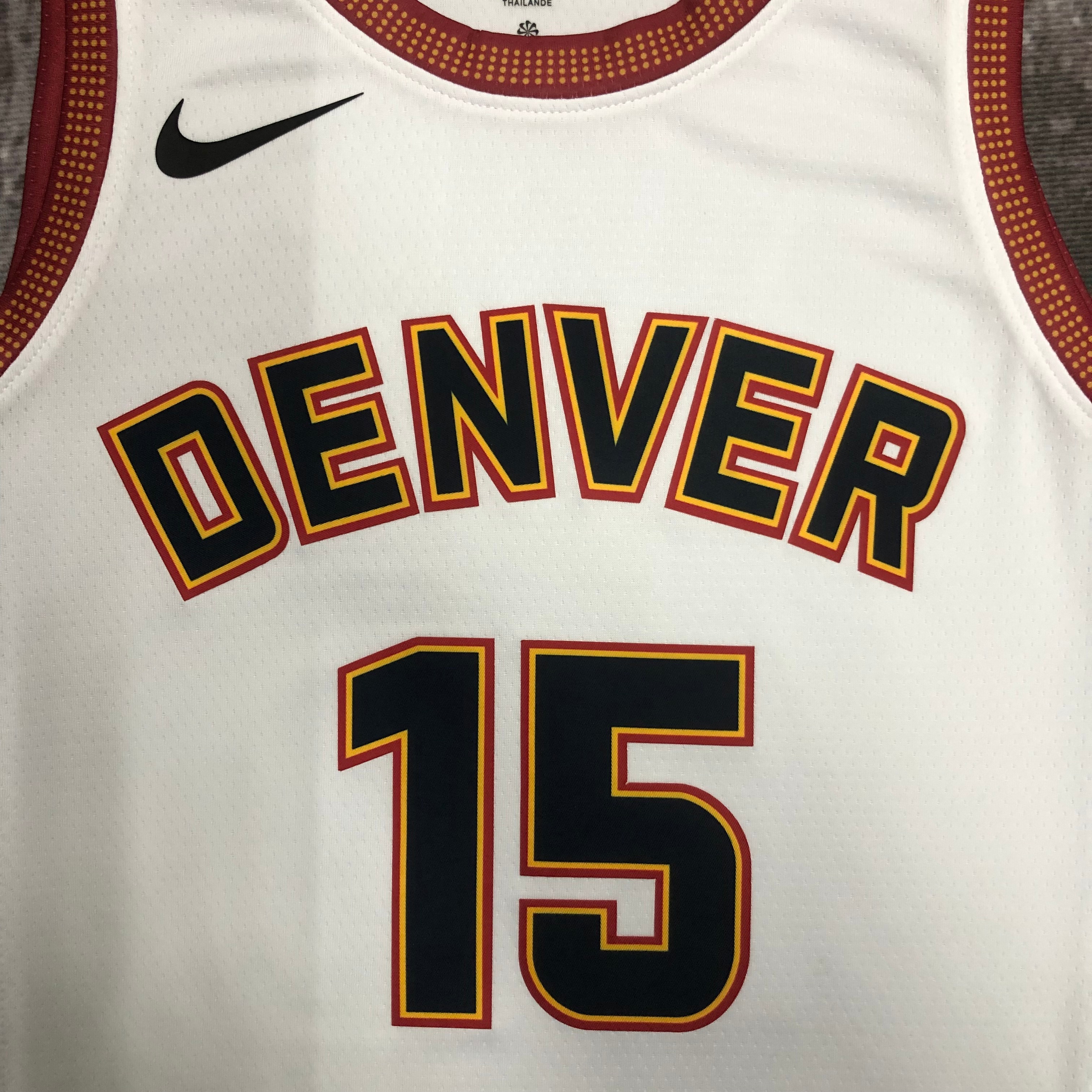 NBA Men Season 2023 Denver Nuggets White #15 JOKIC Jersey High Quality Name and Number Print - leoleo123123