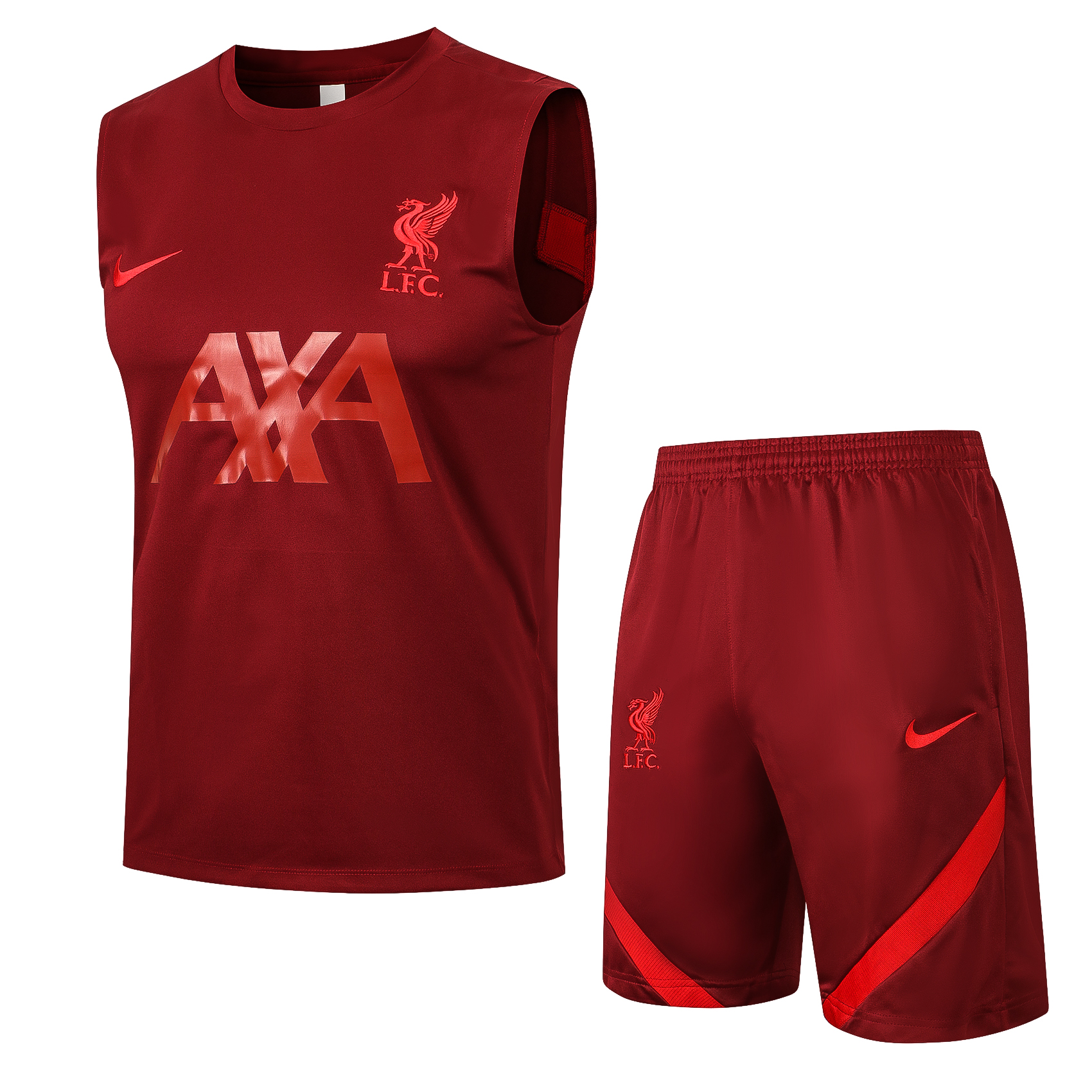 21/22 Liverpool Red Vest Training Set--Vest and Short Pant Training Tracksuit - leoleo123123