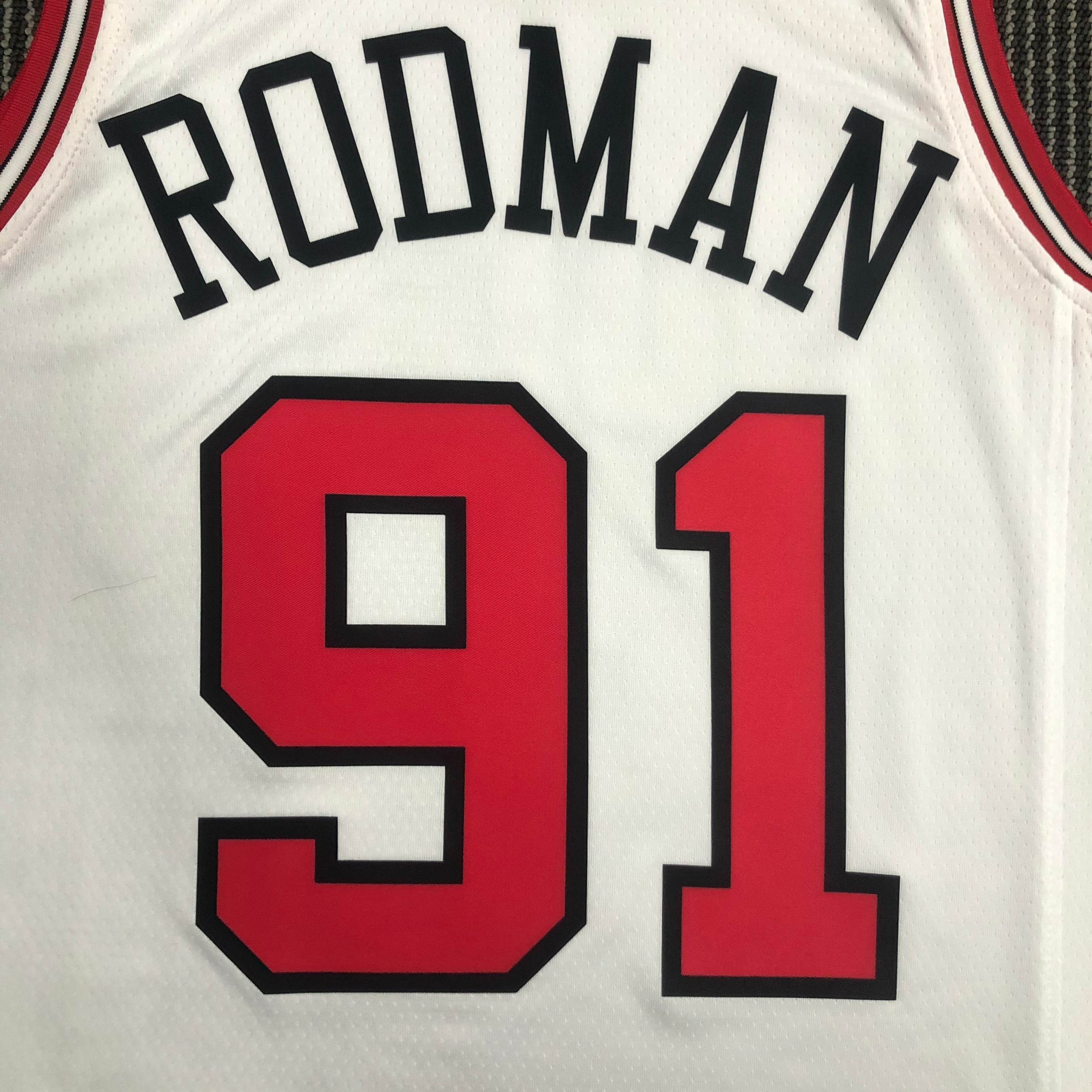 NBA Men 75th Anniversary Chicago Bulls White #91 RODMAN Jersey High Quality Name and Number Print - leoleo123123