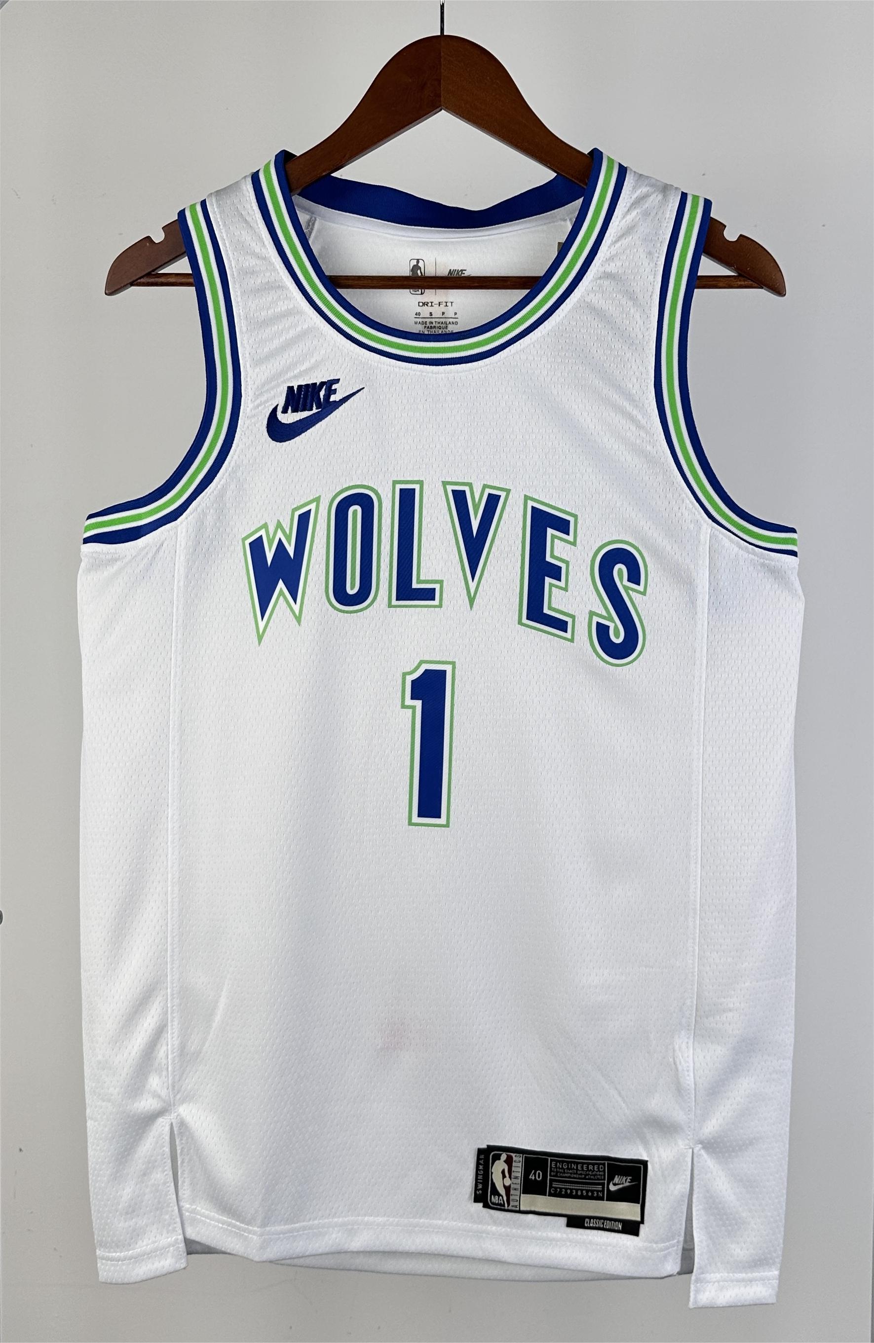 NBA Men 2024 Minnesota Timberwolves Retro White #1 ANDERSON Jersey High Quality Name and Number Print - leoleo123123