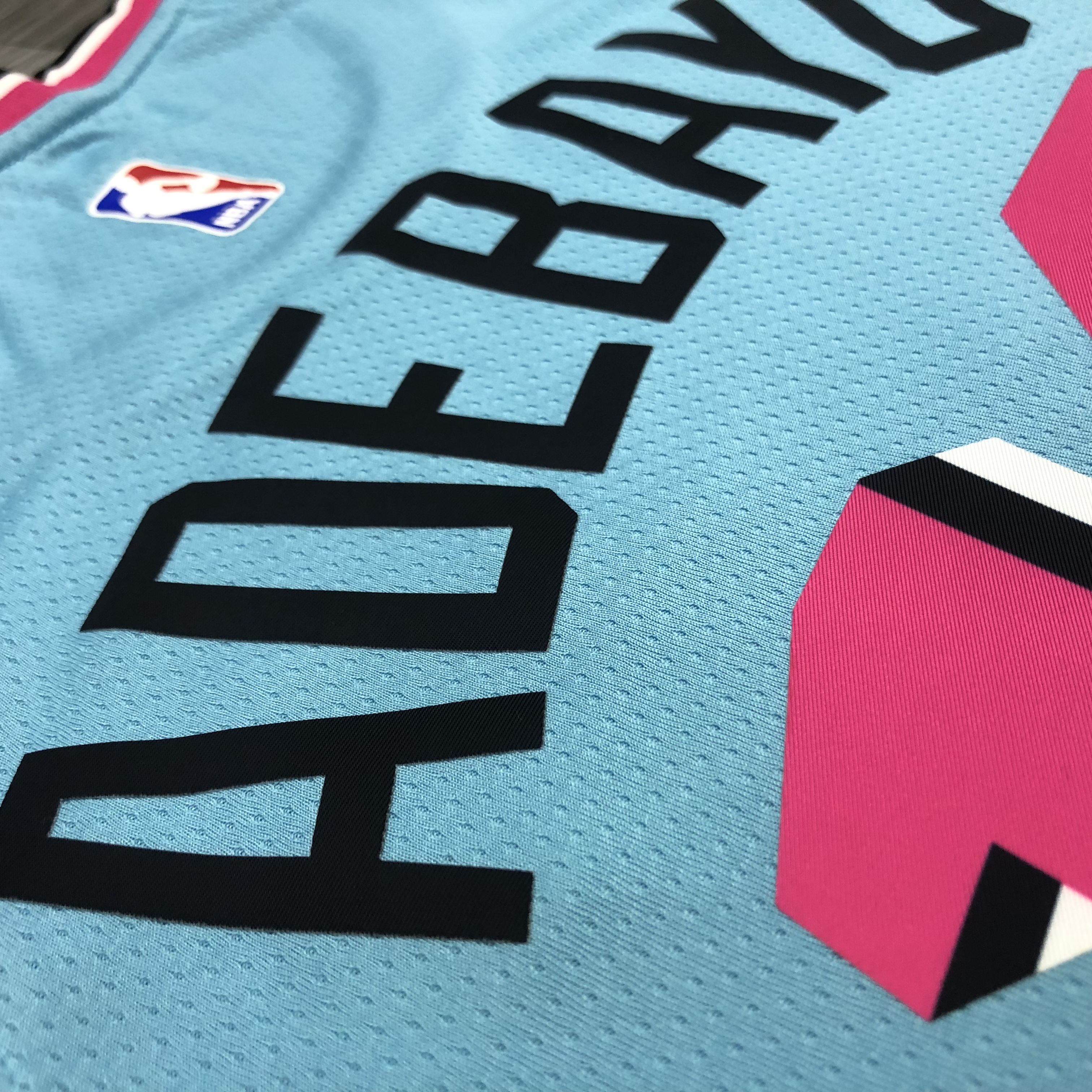 NBA Men Miami Heat Blue City #13 ADEBAYO Jersey High Quality Name and Number Print - leoleo123123