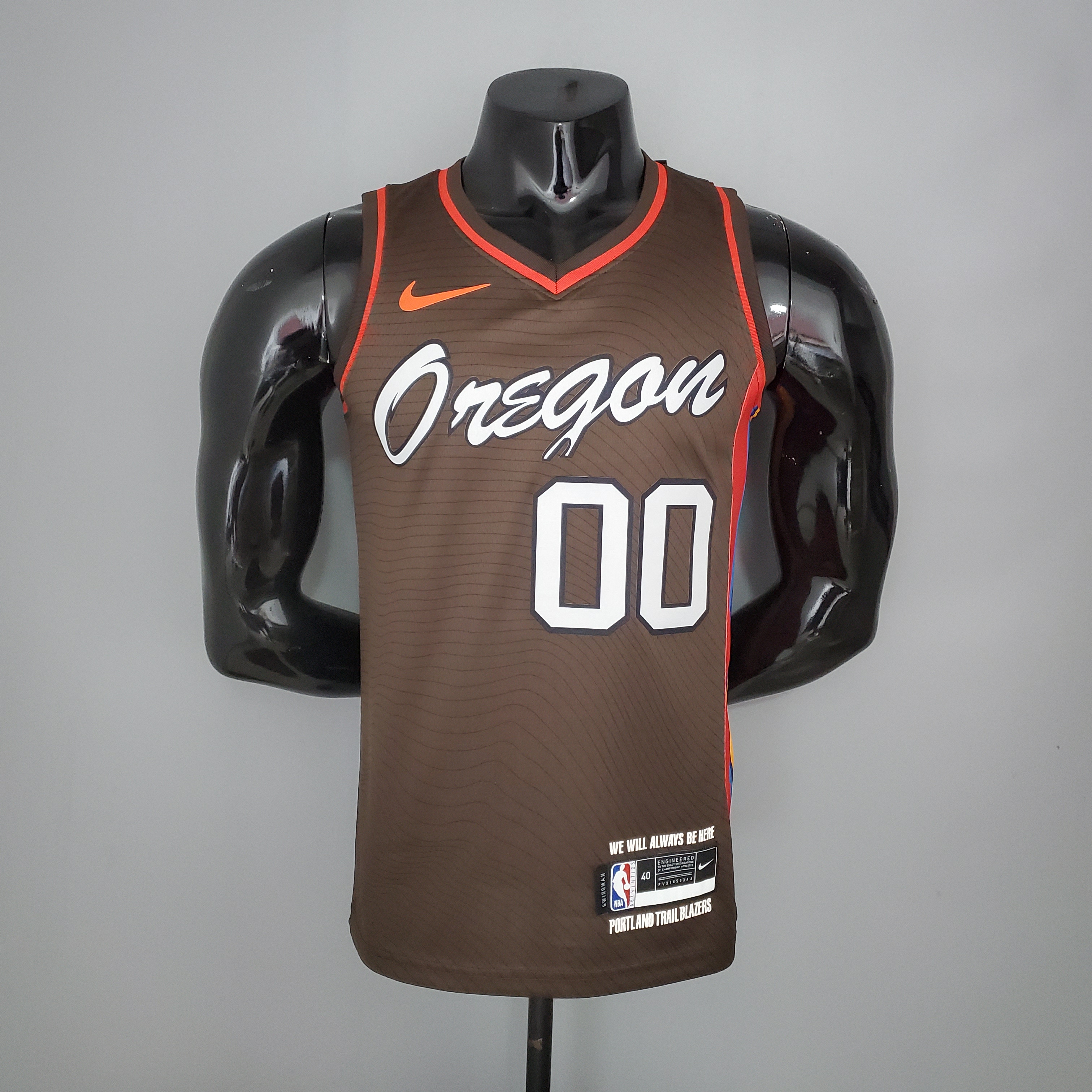 NBA New 2021 Portland Trail Blazers Brown #00 ANTHONY Jersey High Quality Name and Number Print - leoleo123123