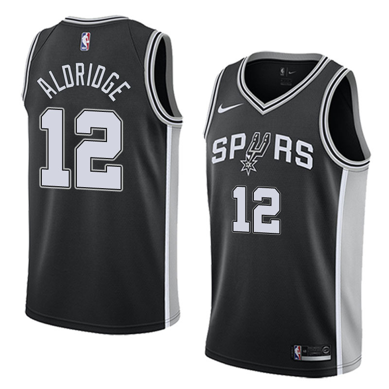 NBA Men San Antonio Spurs Black #12 ALDRIDGE Jersey High Quality Name and Number Print - leoleo123123