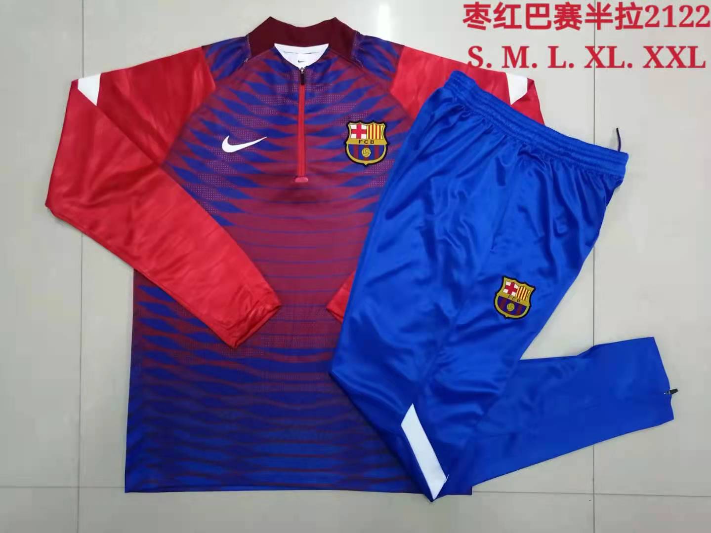 21/22 Barcelona Red and Blue Sweater Tracksuit Thai Quality - leoleo123123