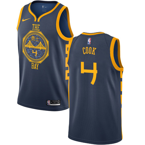 NBA Men Golden State Warriors Navy #4 COOK Jersey High Quality Name and Number Print - leoleo123123