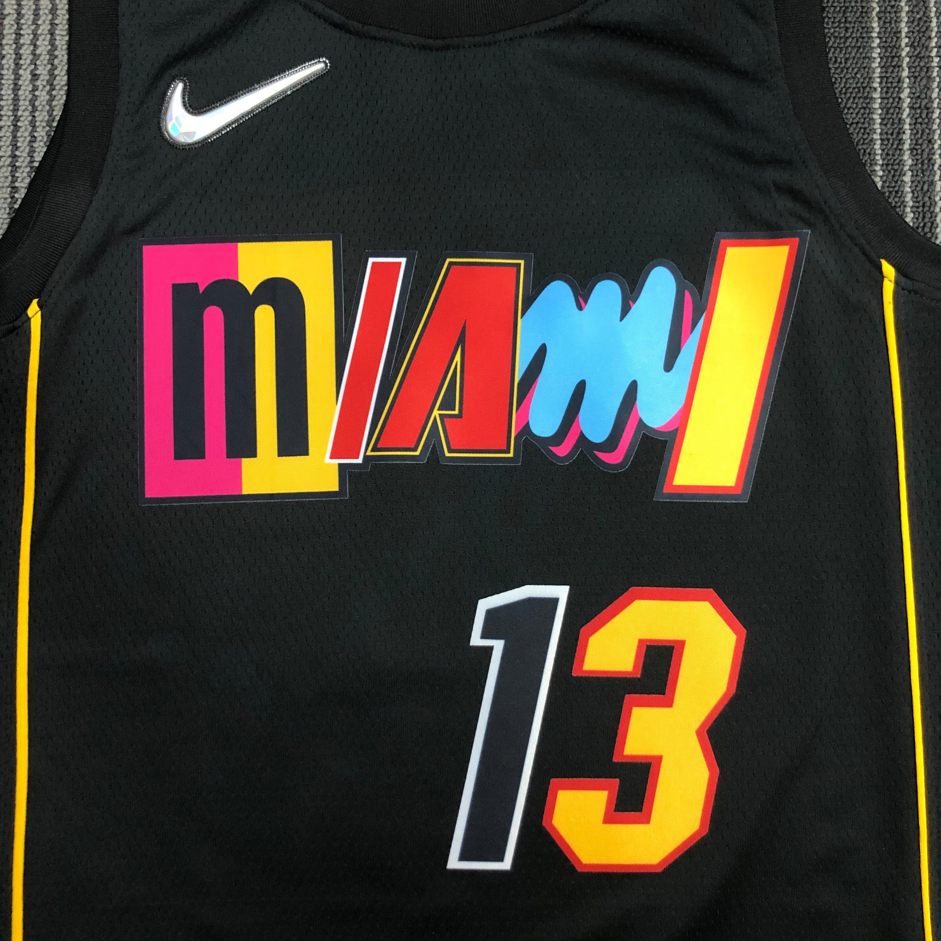 NBA Men 75th Anniversary Season 2022 Miami Heat Black #13 ADEBAYO Jersey High Quality Name and Number Print - leoleo123123