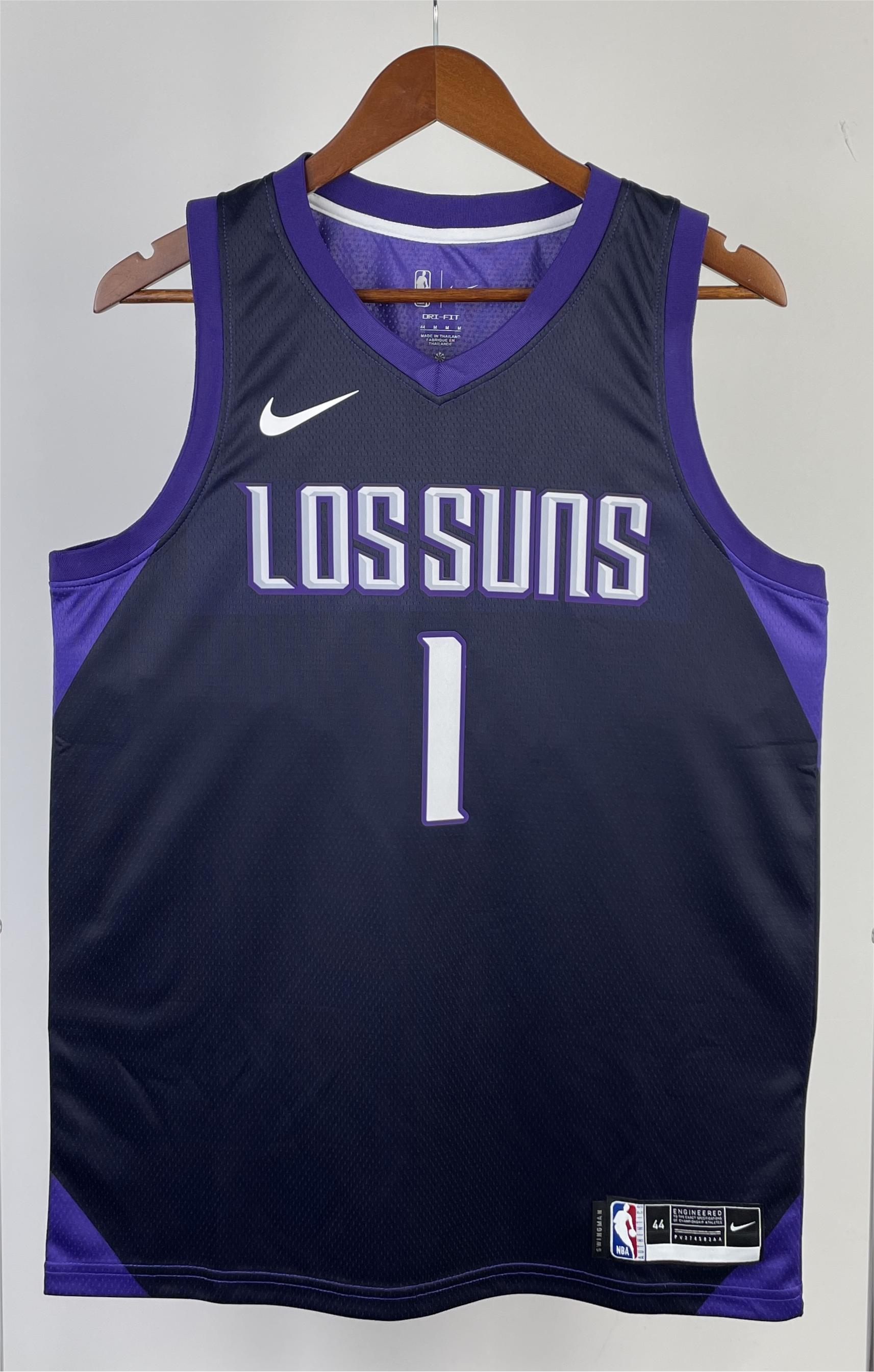 NBA Men 2018 Phoenix Suns Purple #1 BOOKER Jersey High Quality Name and Number Print - leoleo123123