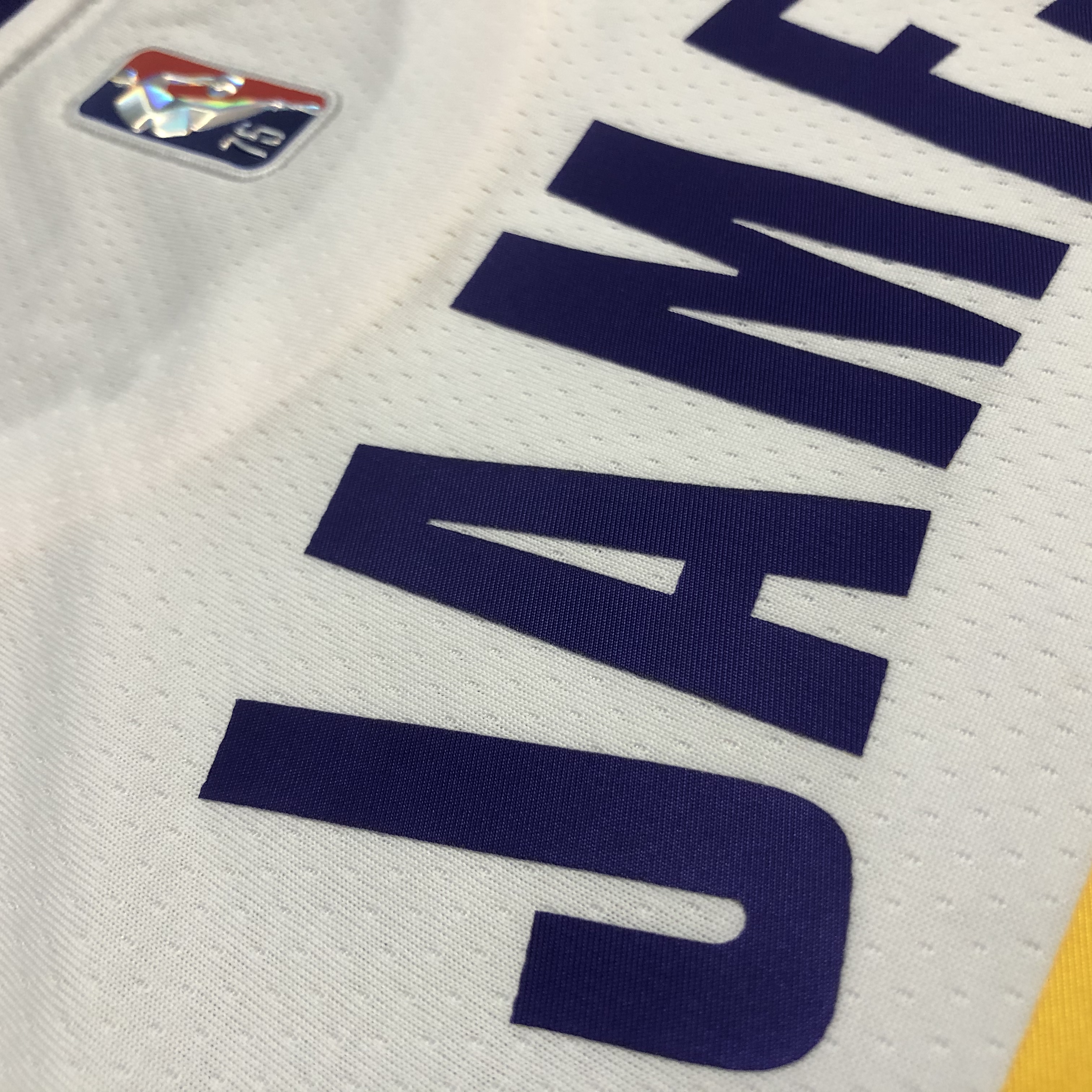 NBA 75th Anniversary Los Angeles Lakers White Round Neck #23 JAMES Jersey High Quality Name and Number Print - leoleo123123