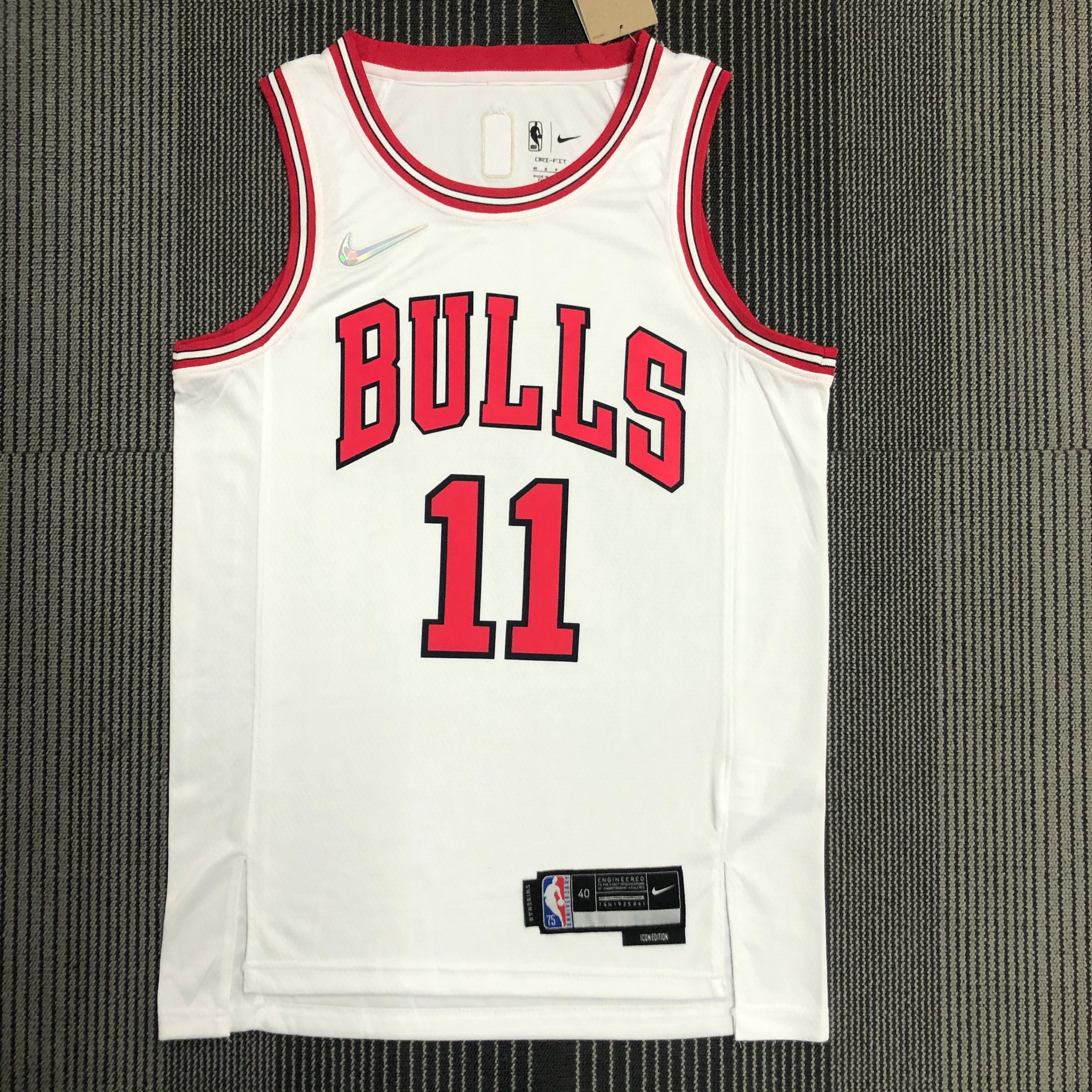 NBA Men 75th Anniversary Chicago Bulls White #11 DEROZAN Jersey High Quality Name and Number Print - leoleo123123