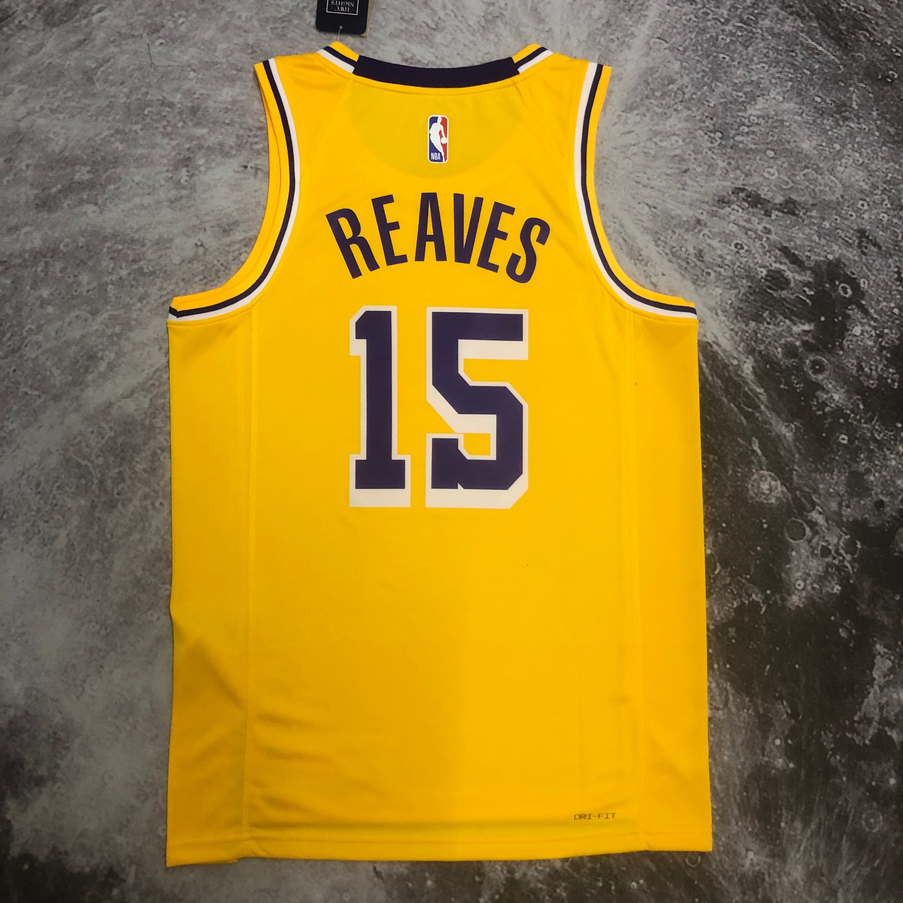 NBA Men Season 2023 Los Angeles Lakers Yellow #15 REAVES Jersey High Quality Name and Number Print - leoleo123123
