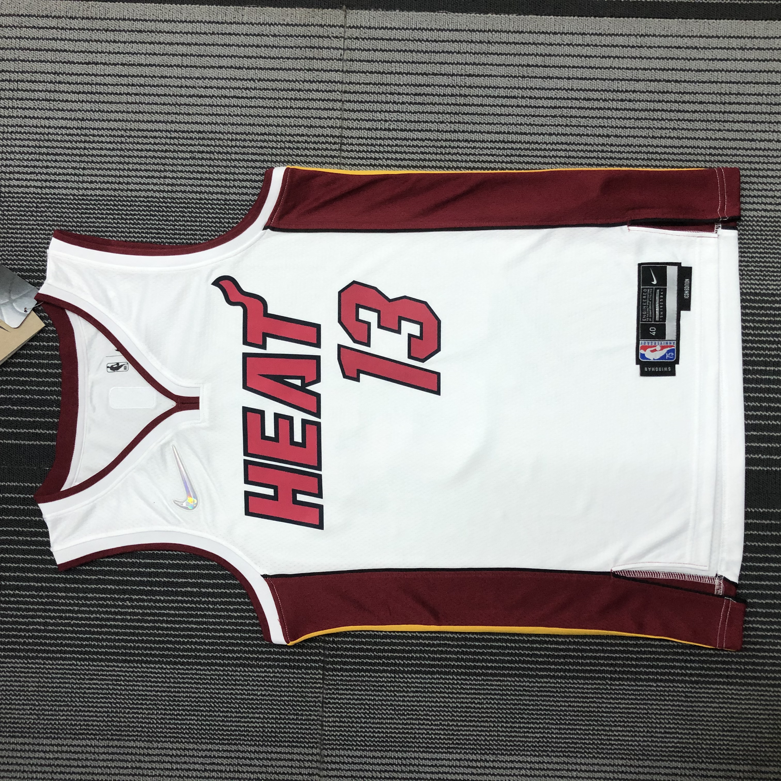 NBA Men 75th Anniversary Miami Heat White #13 ADEBAYO Jersey High Quality Name and Number Print - leoleo123123