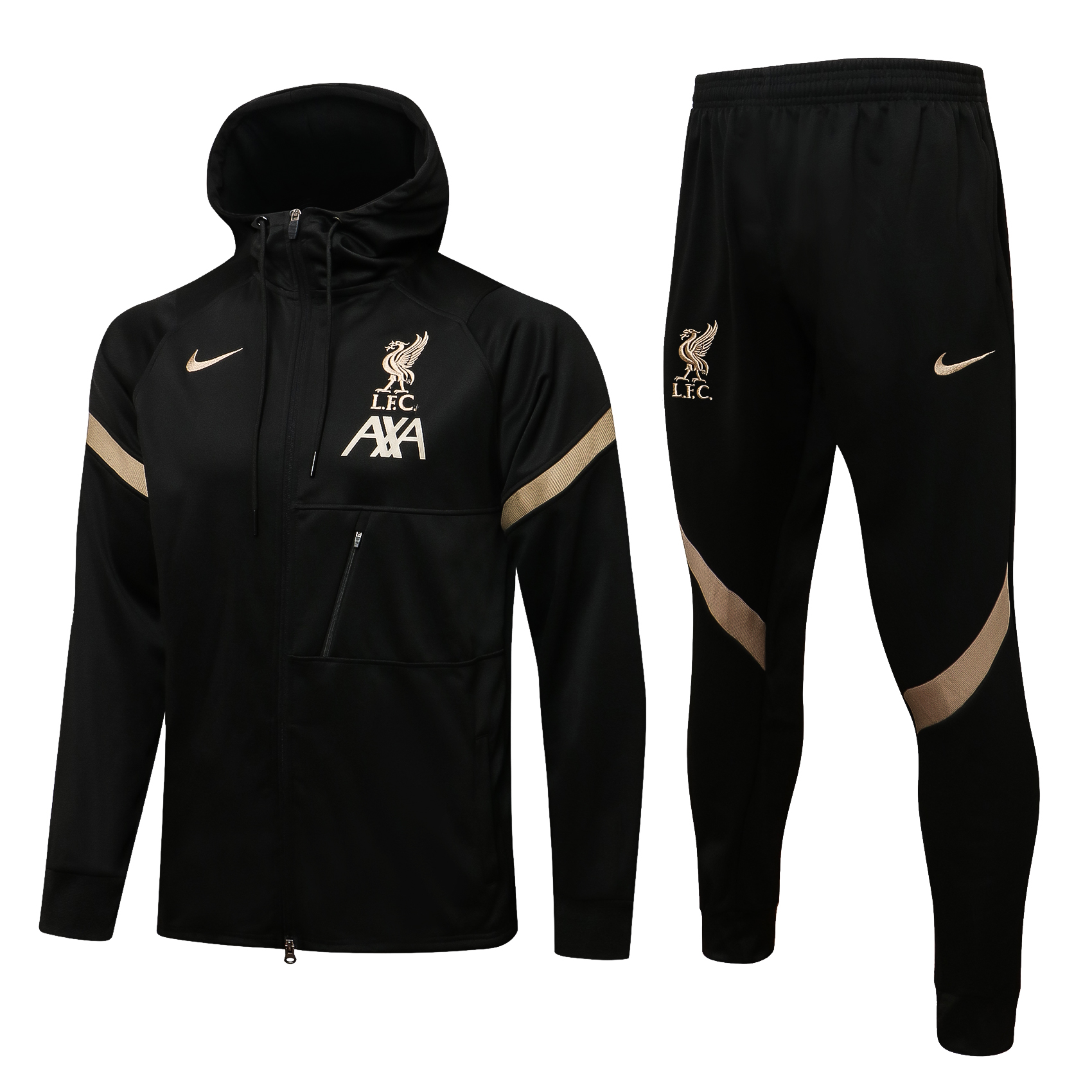 21/22 Liverpool Black Jacket Tracksuit with Cap Thai Quality - leoleo123123