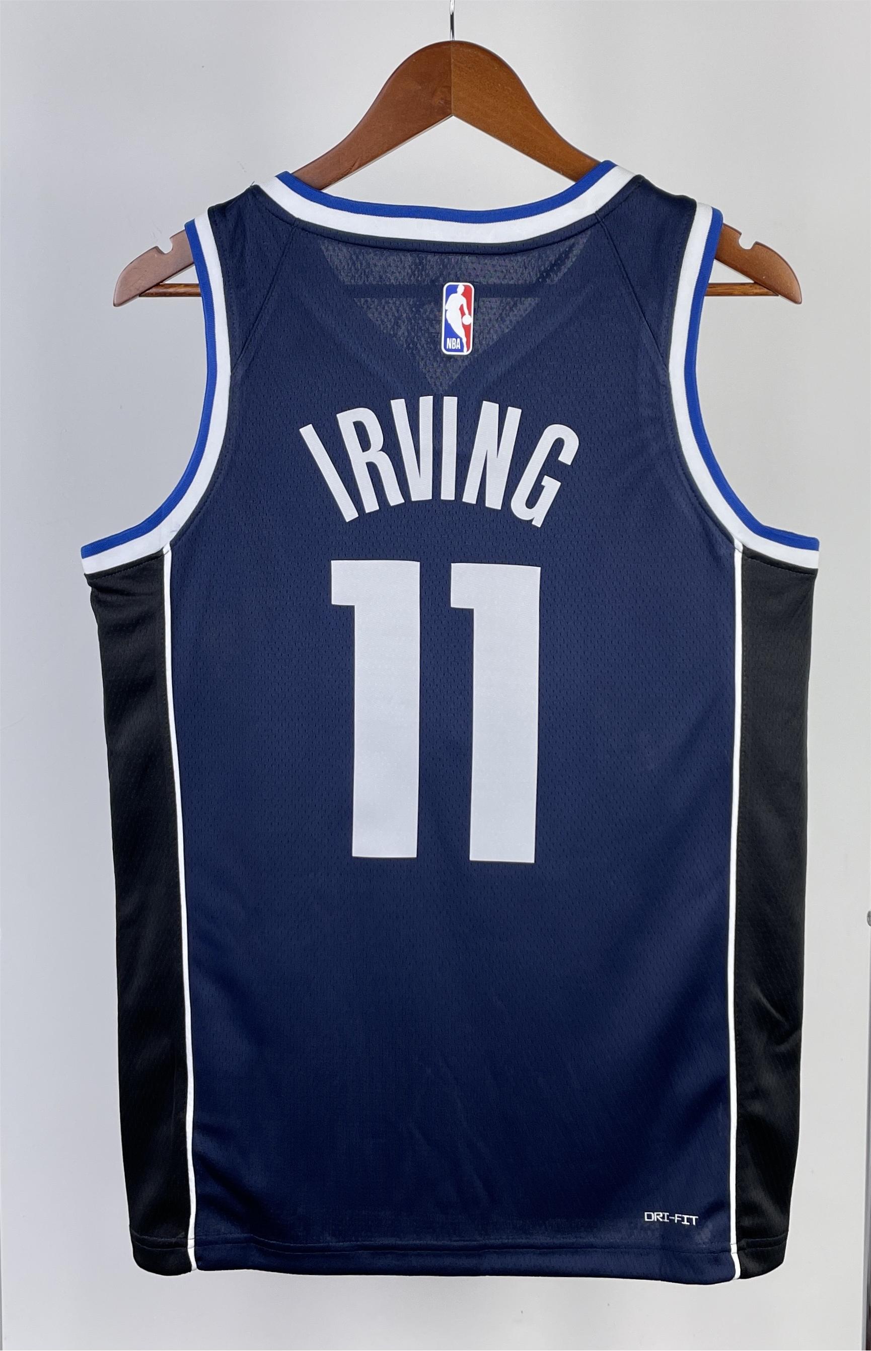 NBA Men Season 2023 Dallas Mavericks Blue with Jordan Logo #11 IRVING Jersey High Quality Name and Number Print - leoleo123123