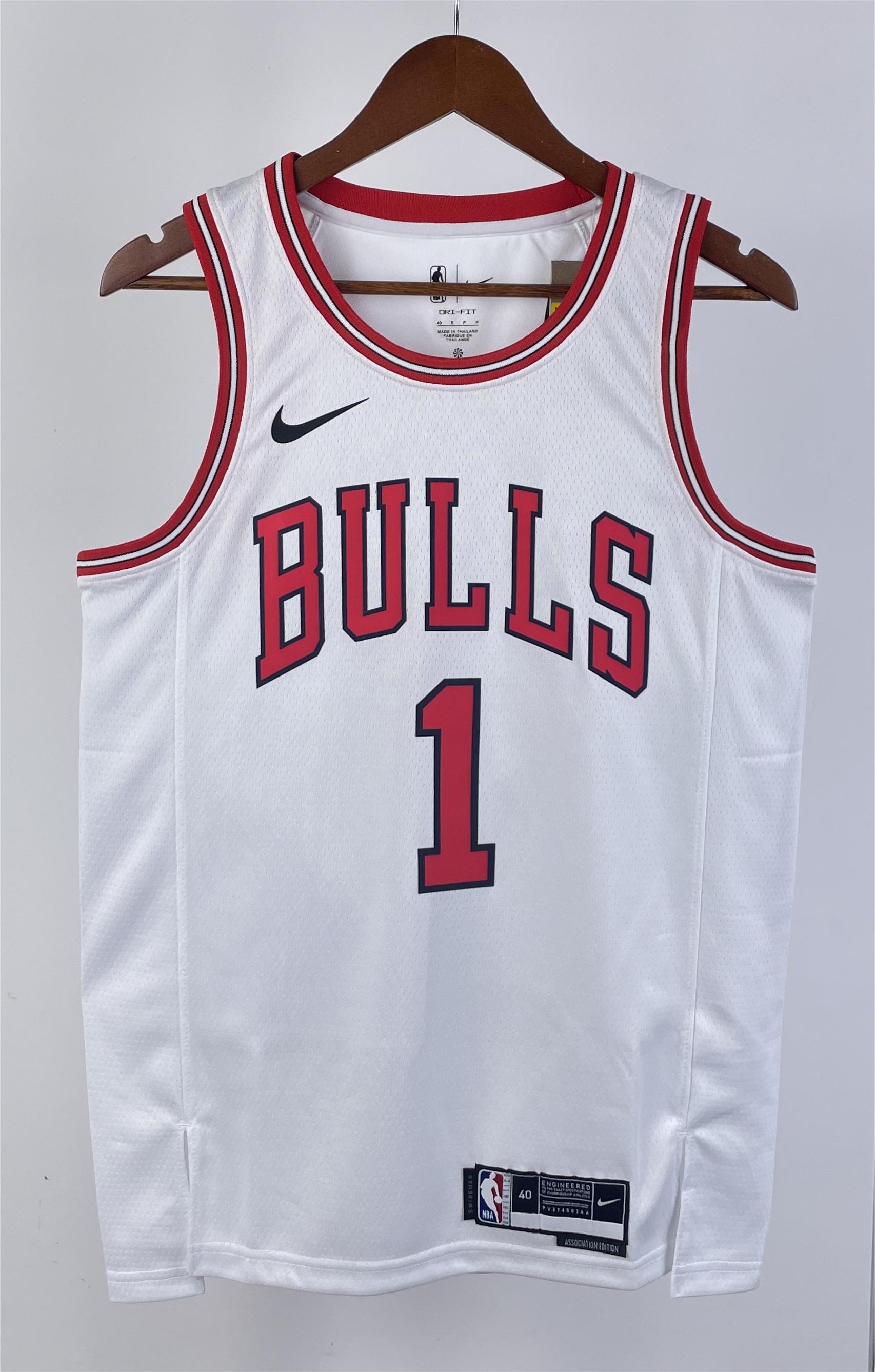 NBA Men 2023 Chicago Bulls White #1 ROSE Jersey High Quality Name and Number Print - leoleo123123
