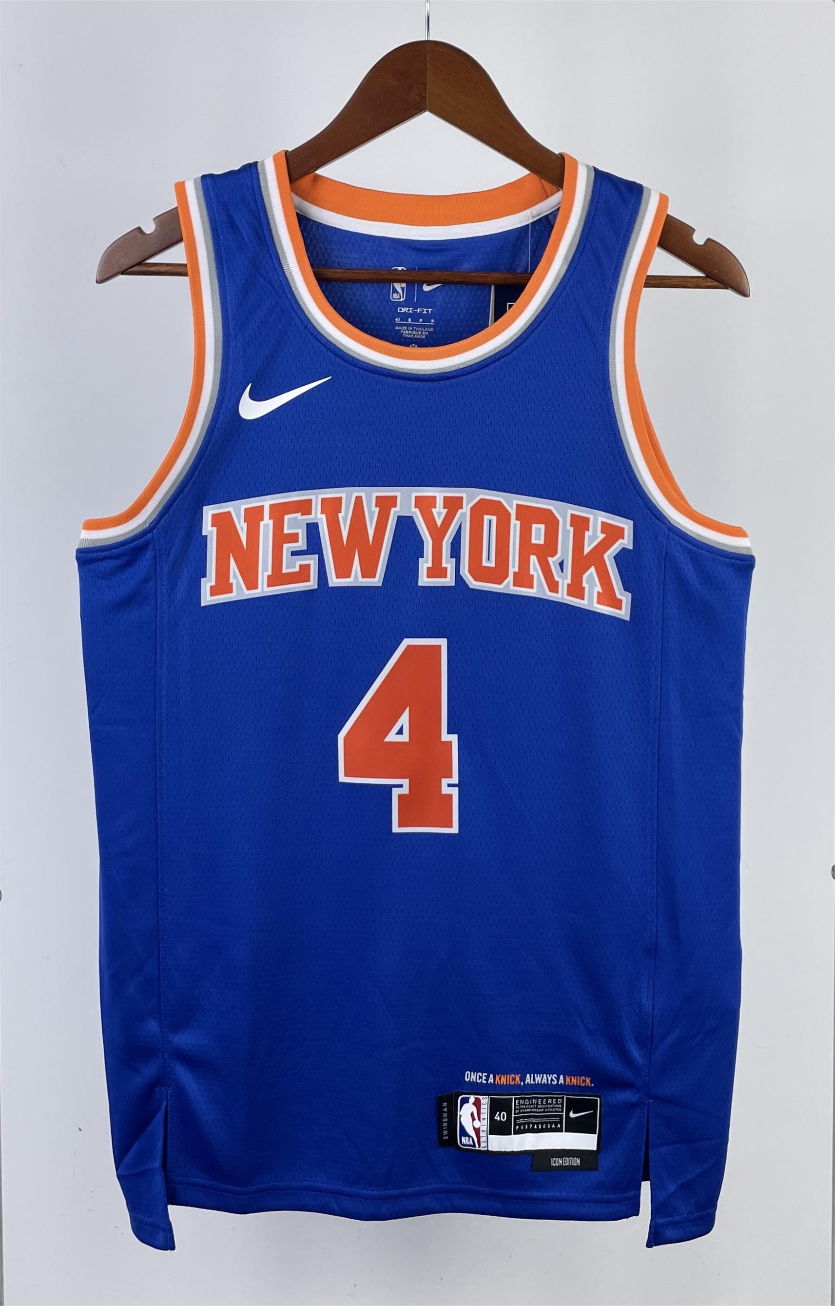 NBA Men 2023 New York Knicks Blue #4 ROSE Jersey High Quality Name and Number Print - leoleo123123