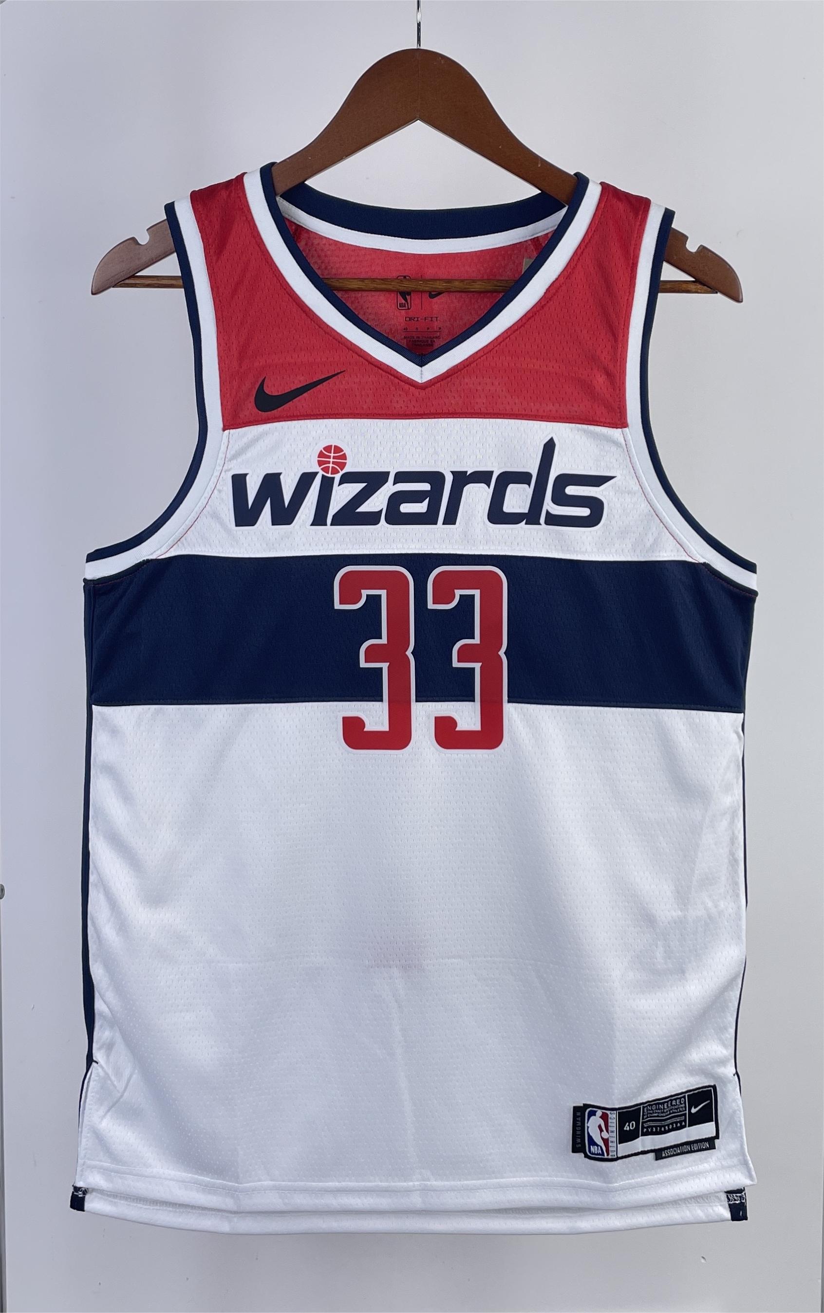 NBA Men 2023 Washington Wizards White #33 KUZMA Jersey High Quality Name and Number Print - leoleo123123