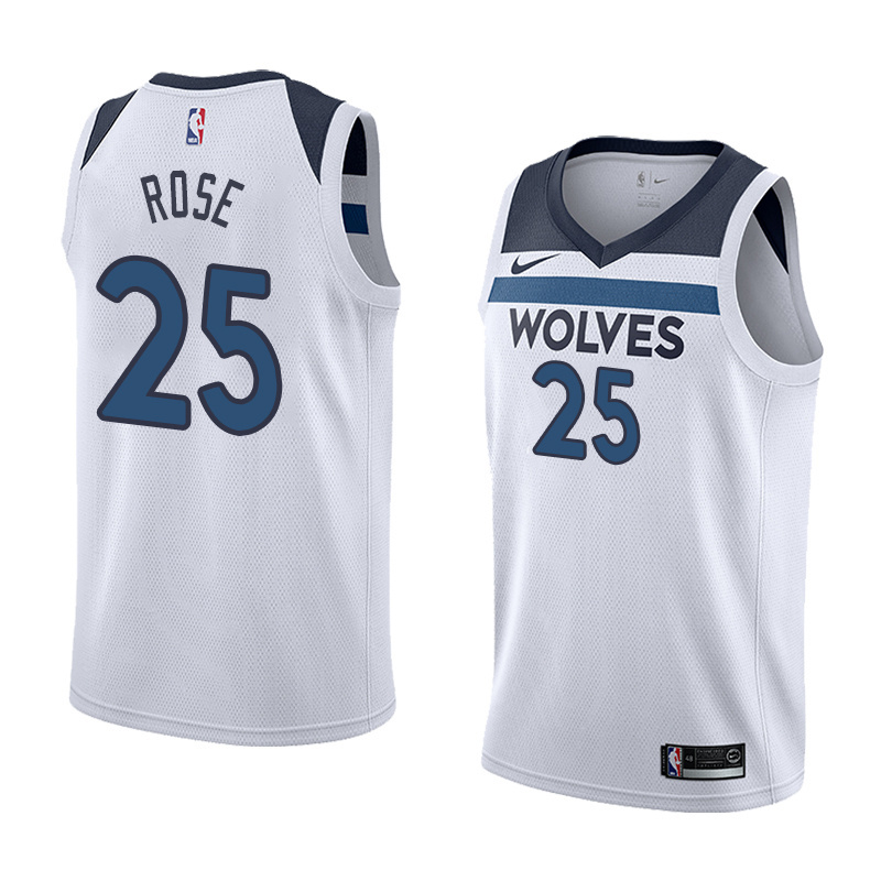 NBA Men Minnesota Timberwolves White #25 ROSE Jersey High Quality Name and Number Print - leoleo123123