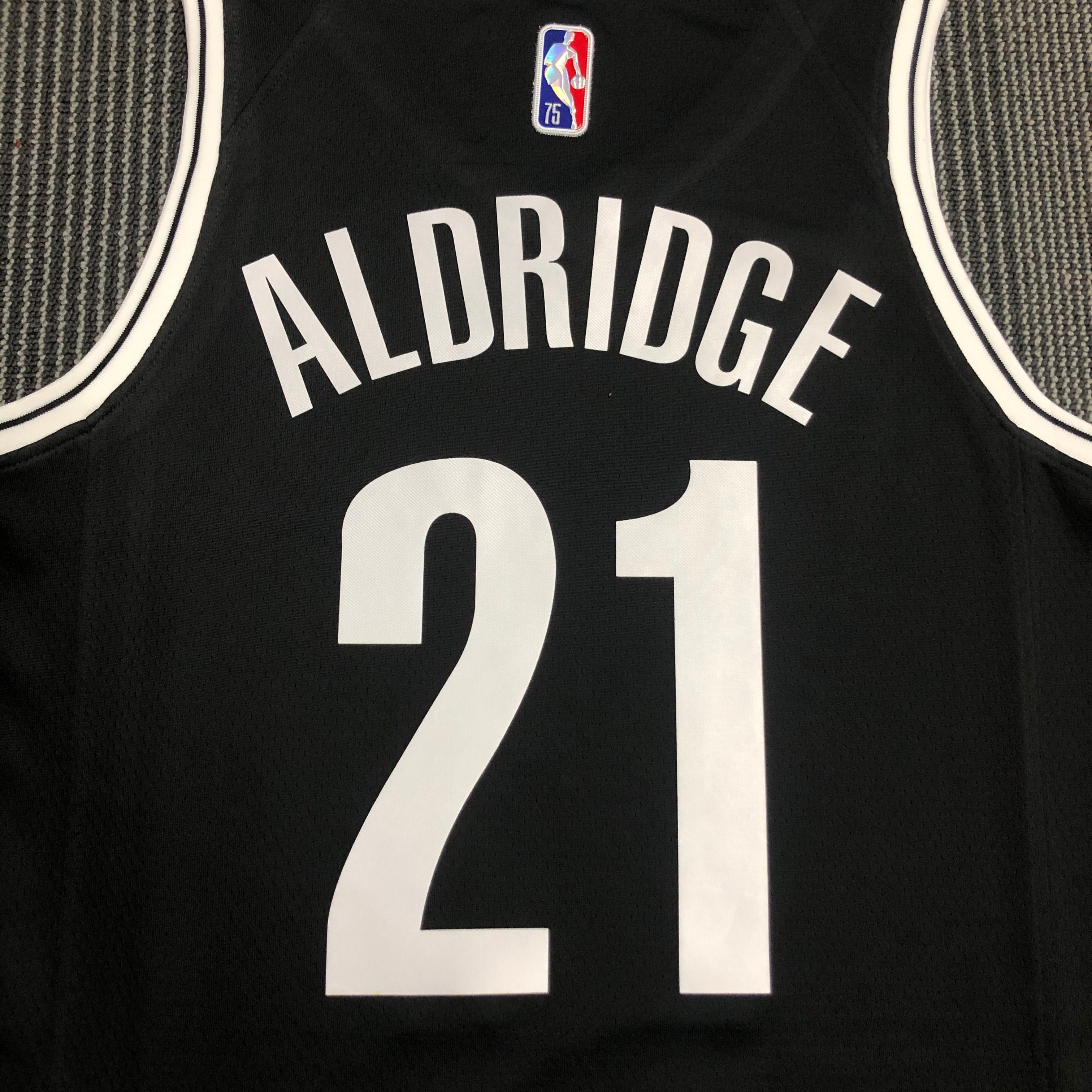 NBA Men 75th Anniversary Brooklyn Nets Black #21 ALDRIDGE Jersey High Quality Name and Number Print - leoleo123123