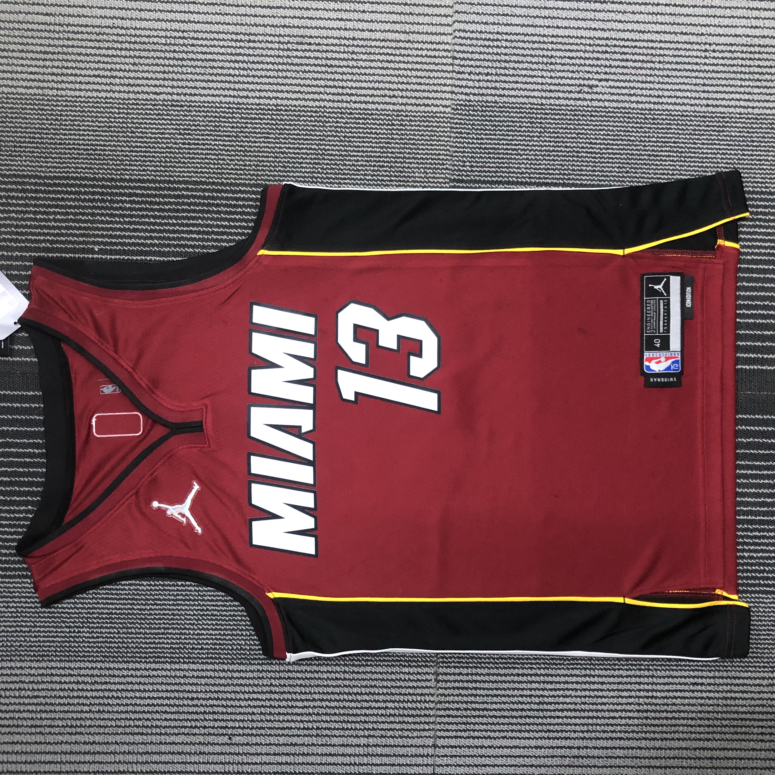 NBA Men 75th Anniversary Miami Heat Red #13 ADEBAYO Jersey High Quality Name and Number Print - leoleo123123