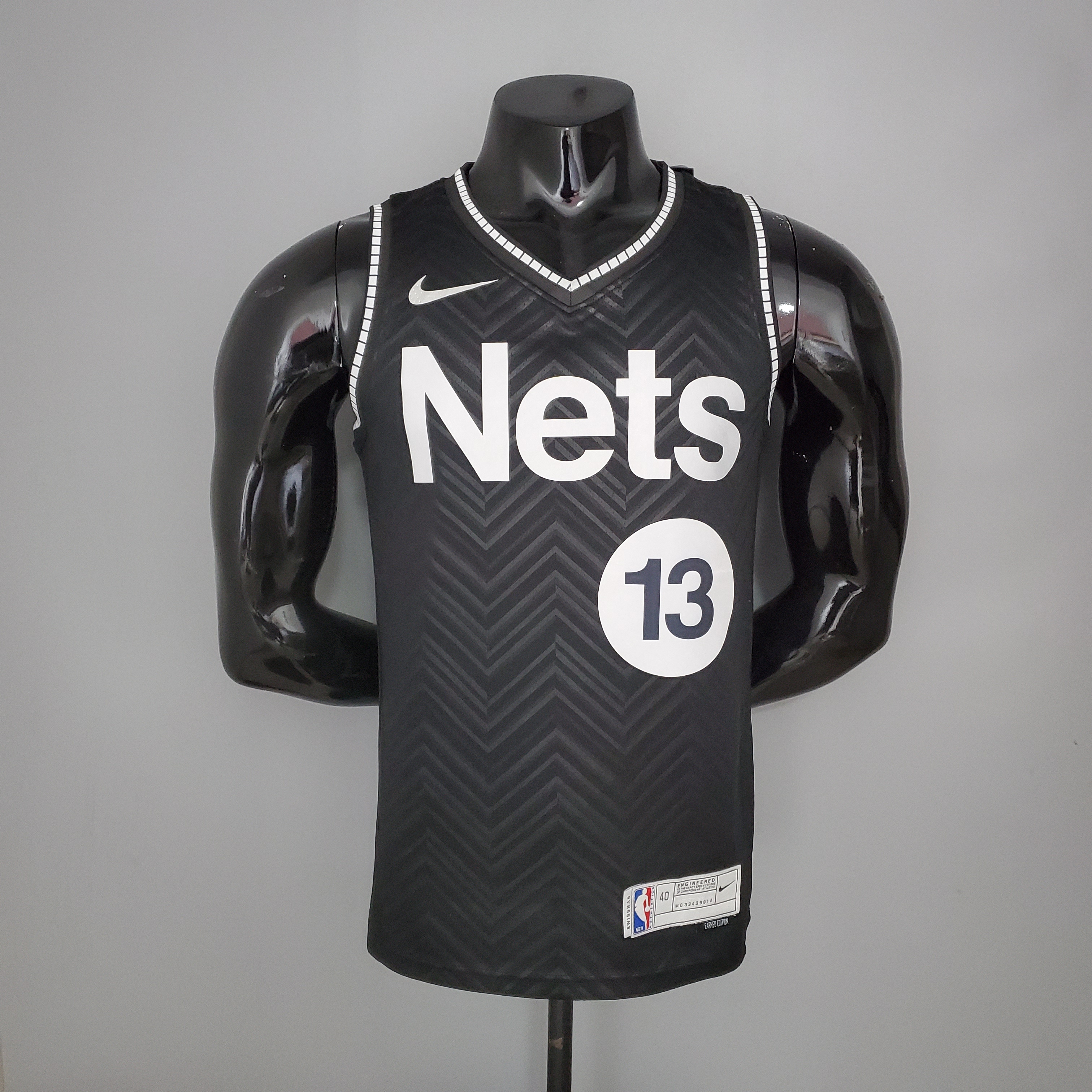 NBA Men New 2021 Brooklyn Nets Black Awarding Version #13 HARDEN Jersey High Quality Name and Number Print - leoleo123123