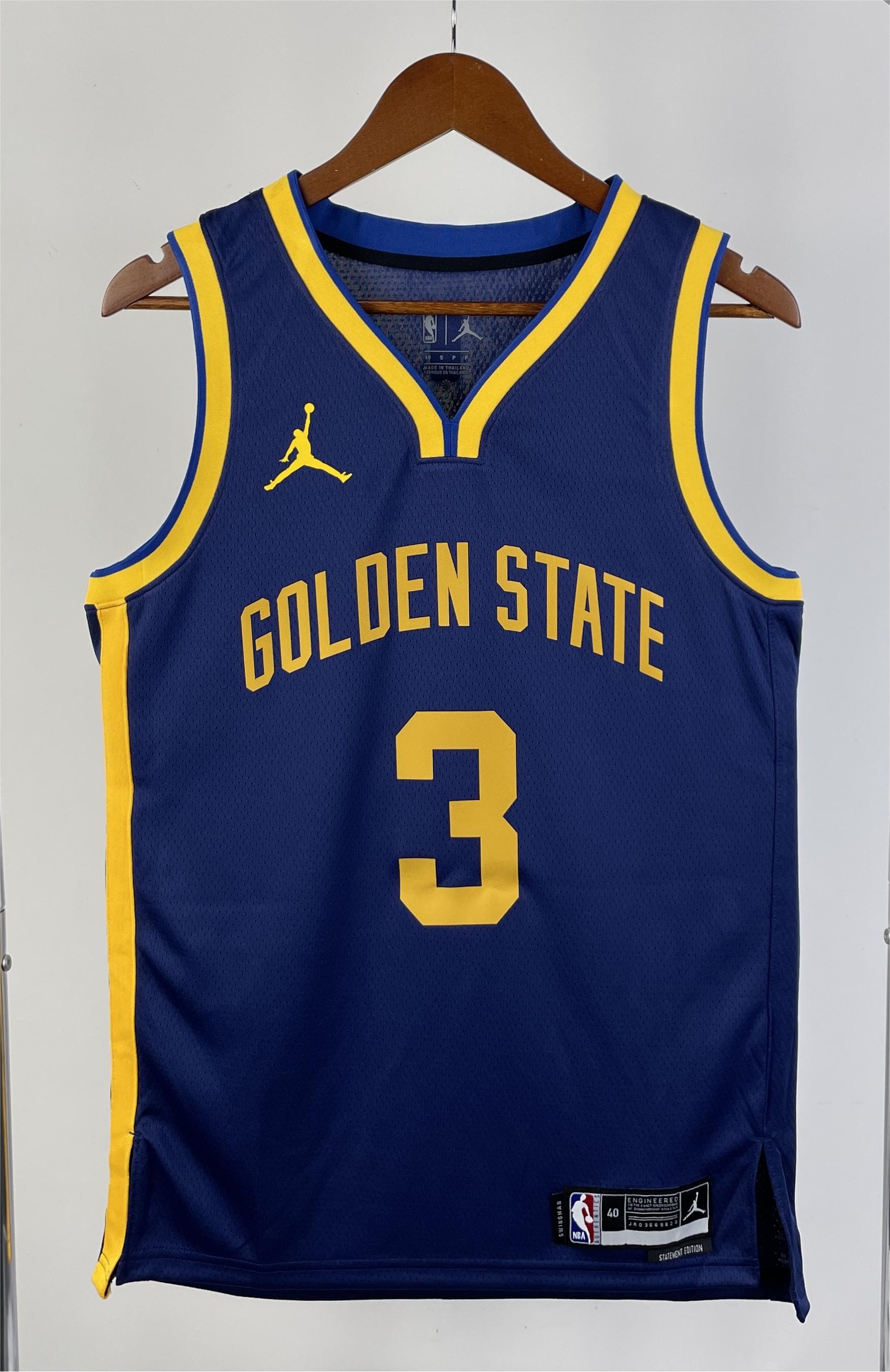 NBA Men Season 2023 Golden State Warriors Blue with Jordan Logo #3 PAUL Jersey High Quality Name and Number Print - leoleo123123