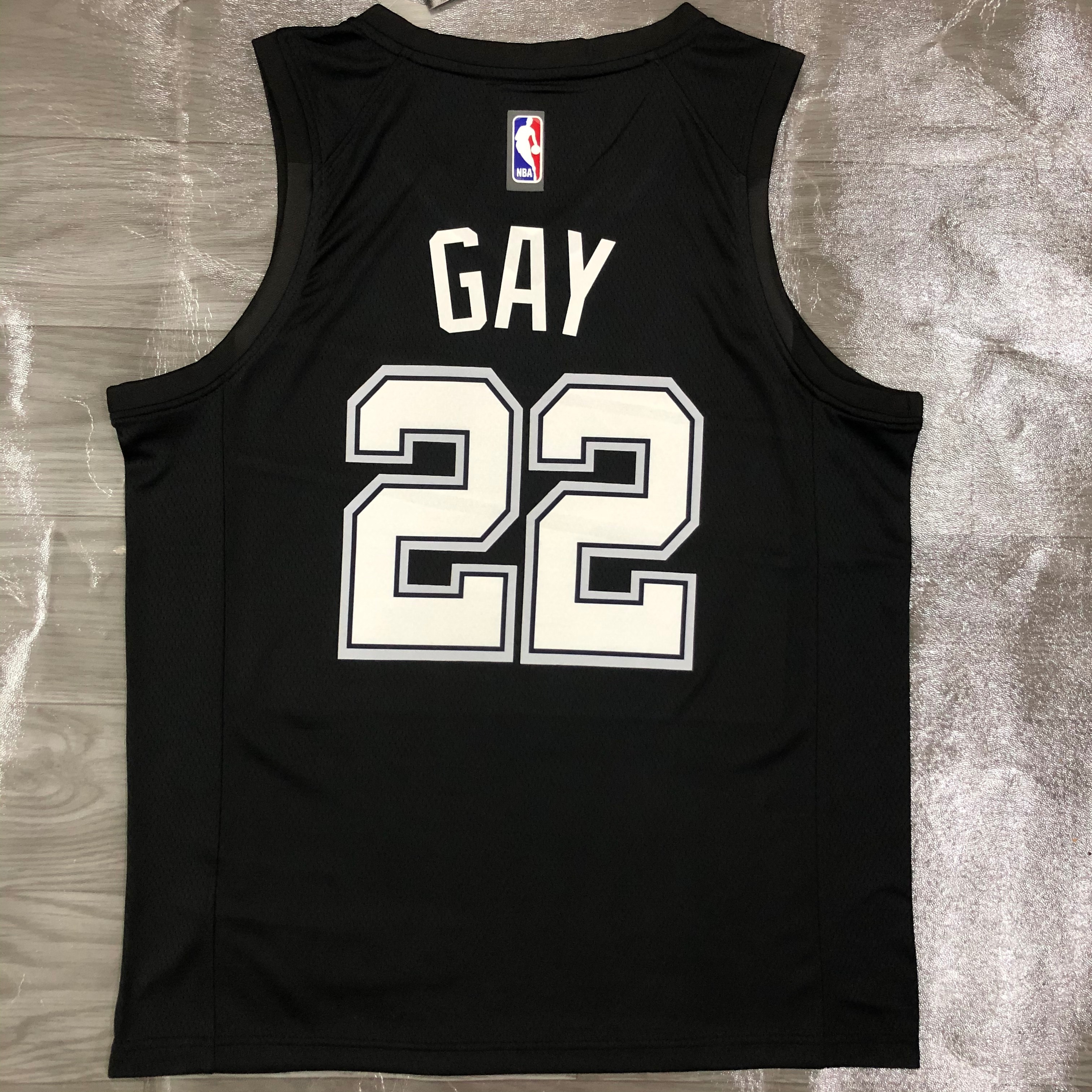 NBA Season 2021 Men San Antonio Spurs Black City #22 GAY Jersey High Quality Name and Number Print - leoleo123123