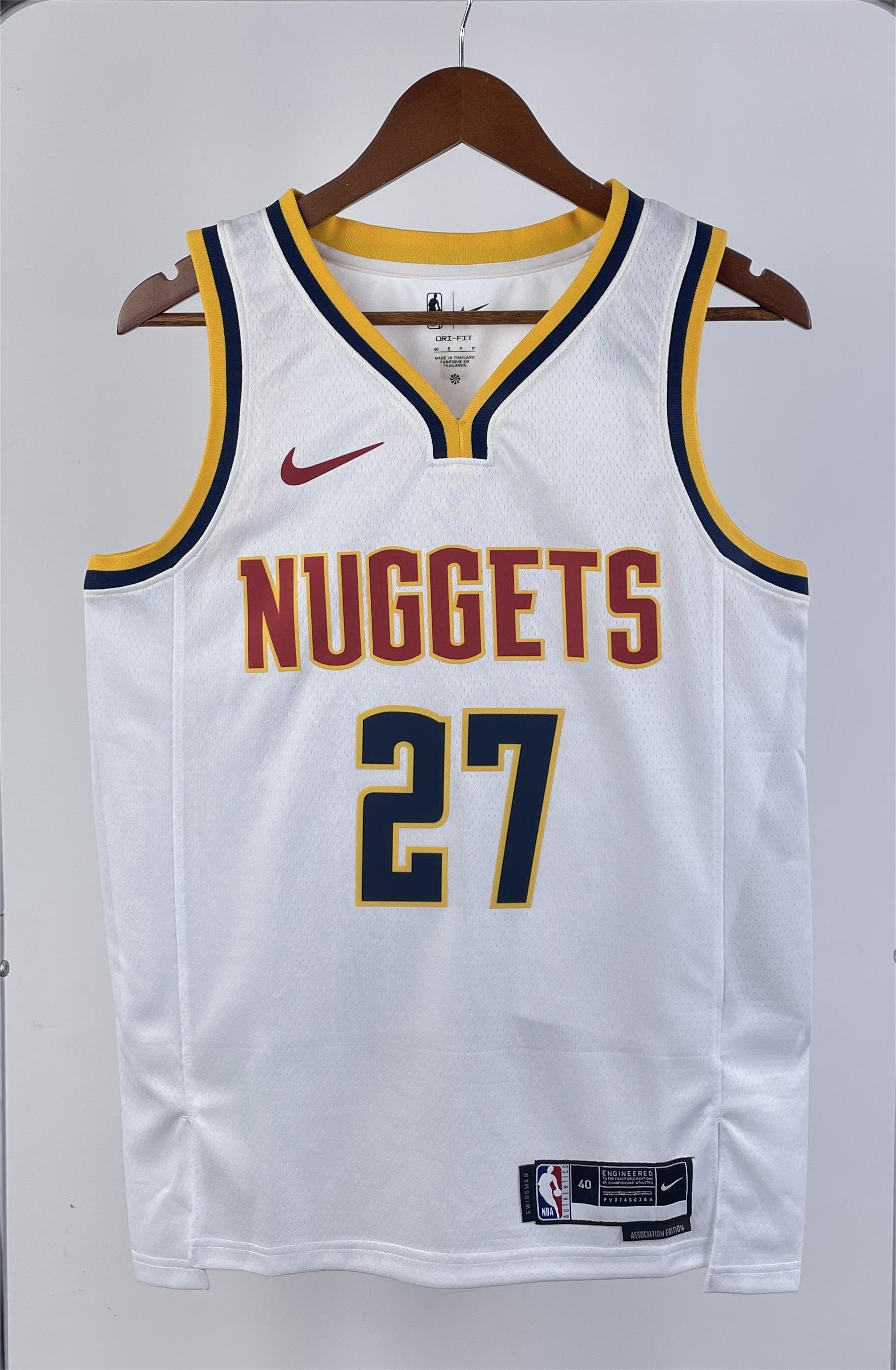 NBA Men Season 2023 Denver Nuggets White #27 MURRAY Jersey High Quality Name and Number Print - leoleo123123