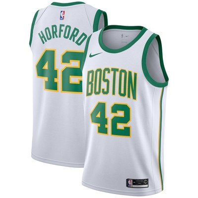 NBA Boston Celtics White with Gold Green Name #42 HORFORD Jersey High Quality Name and Number Print - leoleo123123