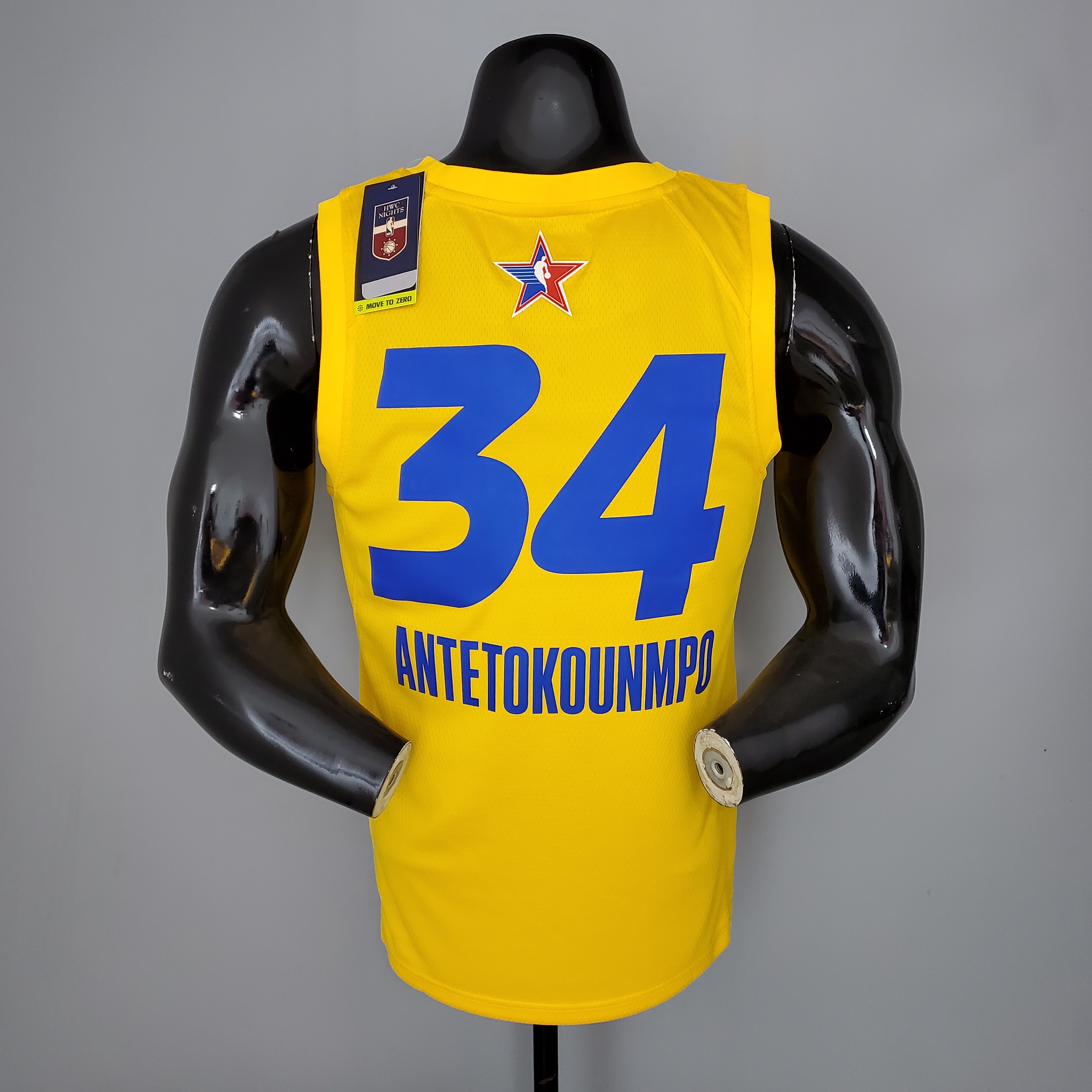 NBA Men 2021 All Star Jerseys Yellow #34 ANTETOKOUNMPO Jersey High Quality Name and Number Print - leoleo123123