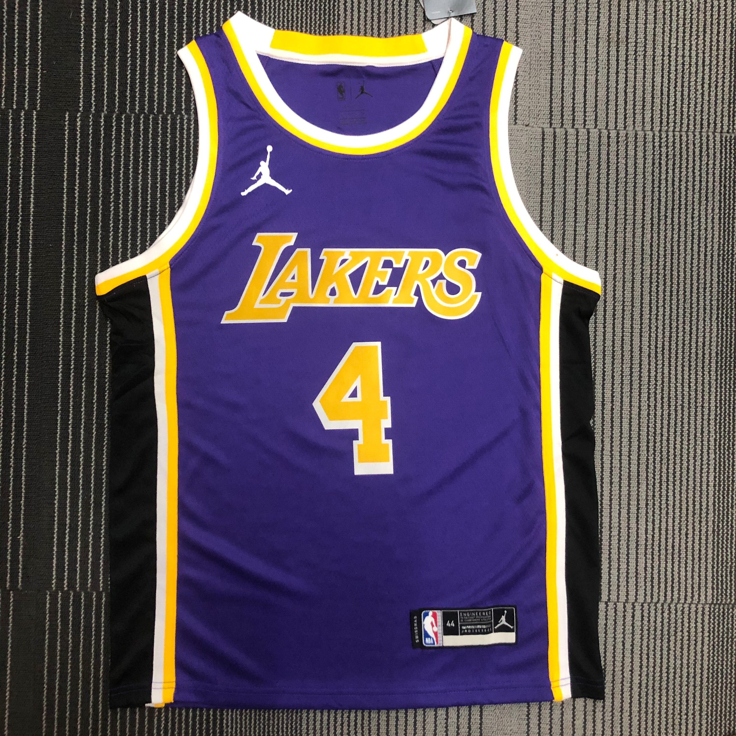 NBA Men Season 2021 Los Angeles Lakers #4 RONDO Purple Round Neck with Jordan logo Jersey High Quality Name and Number Print - leoleo123123
