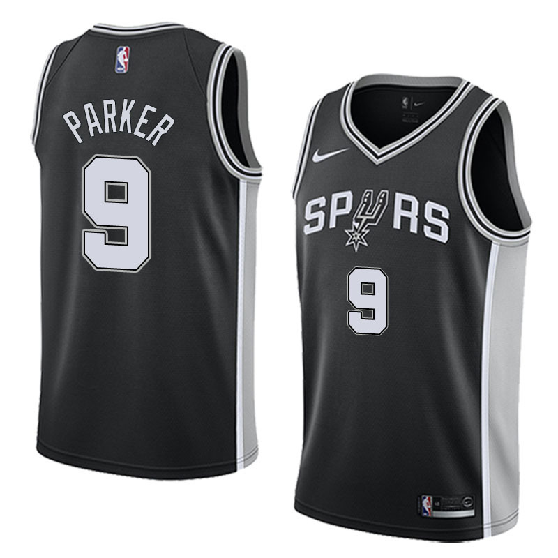 NBA Men San Antonio Spurs Black #9 PARKER Jersey High Quality Name and Number Print - leoleo123123