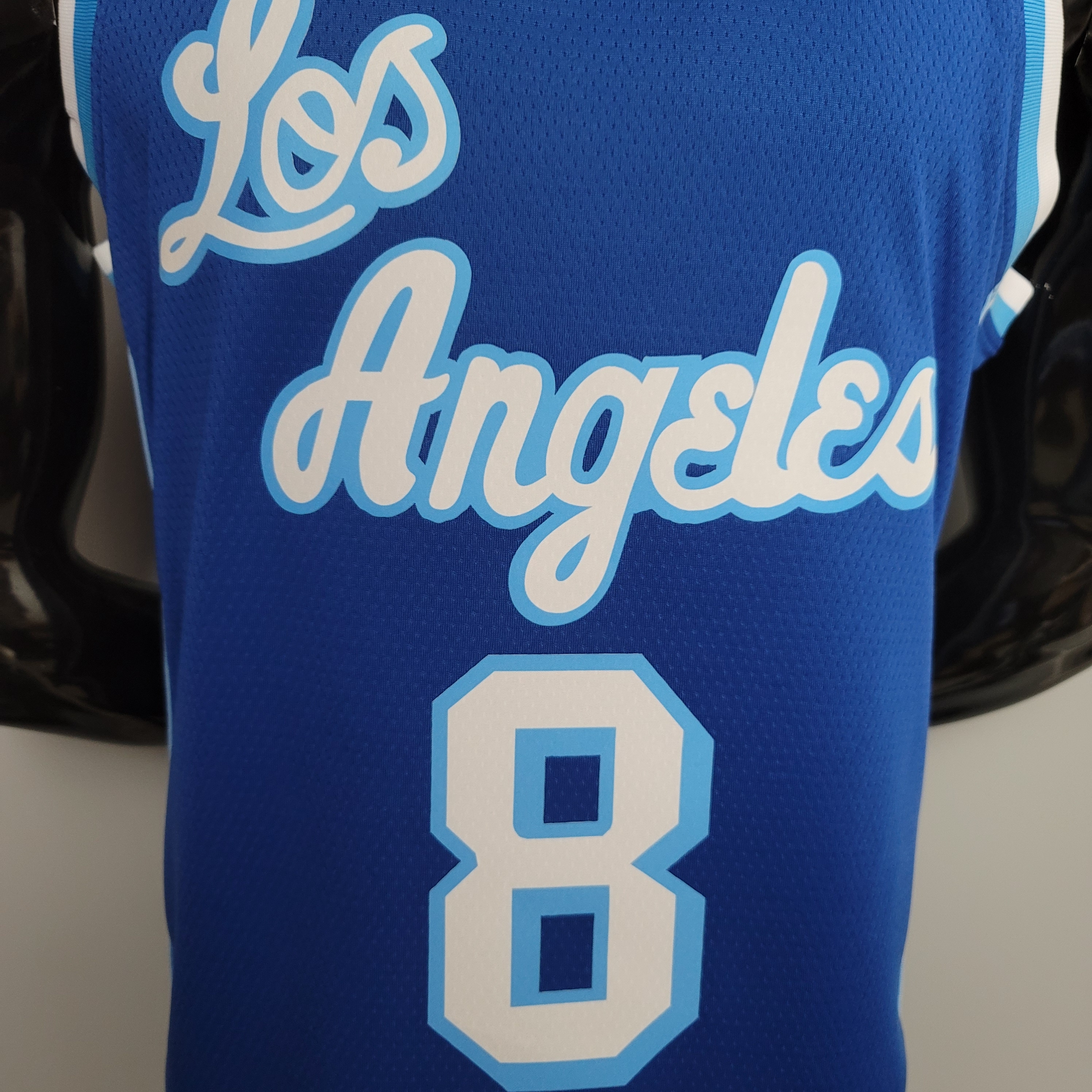 NBA Finals Men Los Angeles Lakers Retro in Latin #8 BRYANT Blue Round Neck Jersey High Quality Name and Number Print - leoleo123123